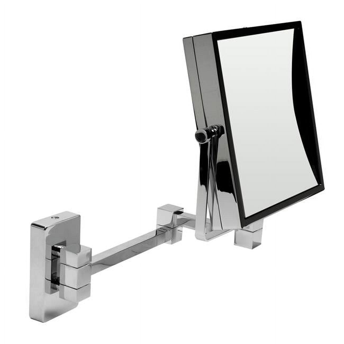 Polished Chrome 8" Square Wall-Mounted Dual Magnification Mirror