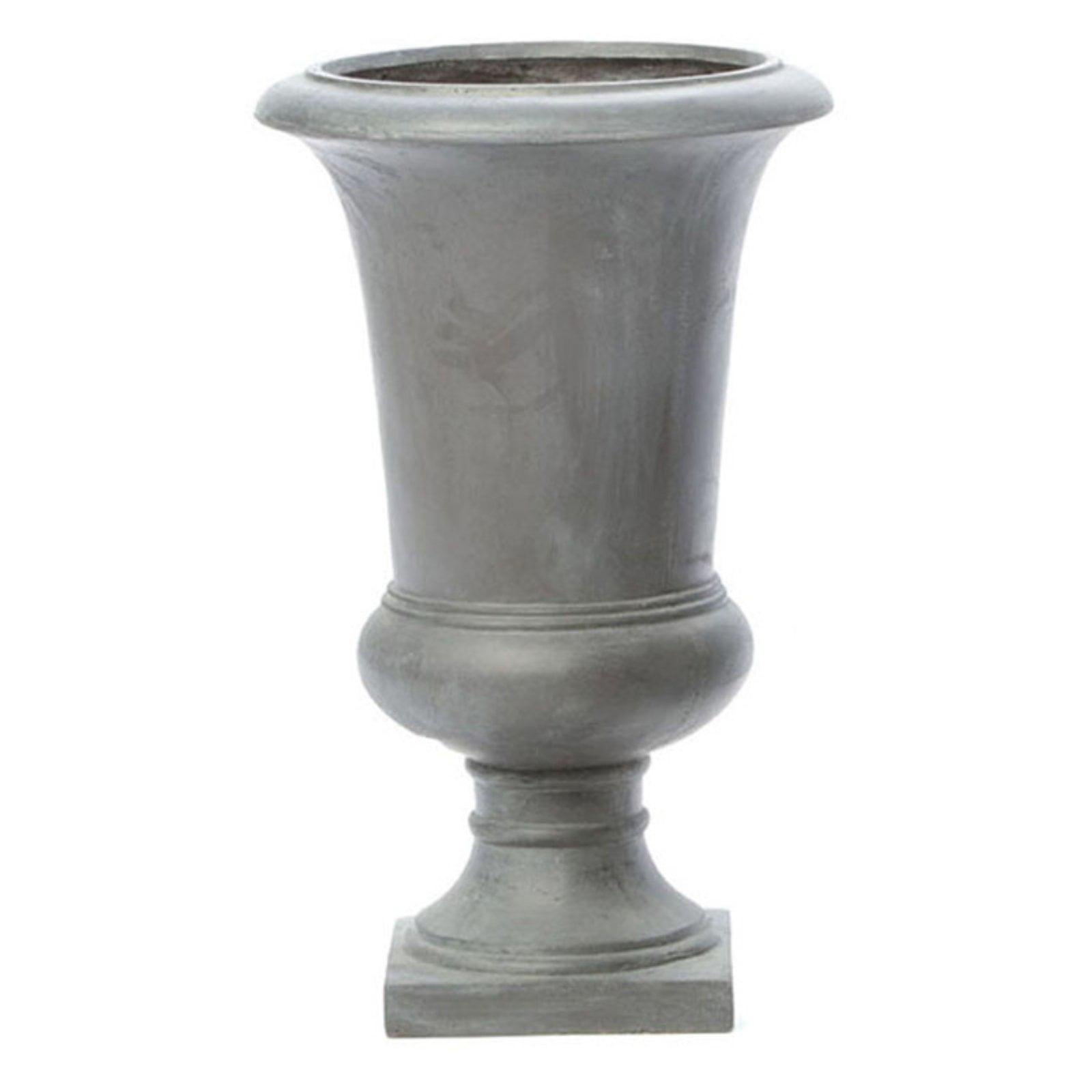 Antique Dark Bronze Fiberstone Urn Planter, 22.5"