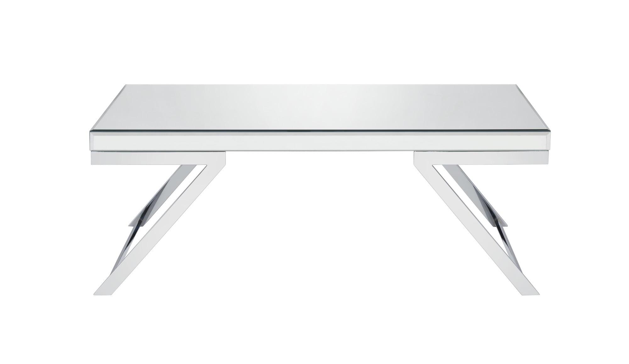 Alfresco Mirrored Glass and Chrome Metal Cocktail Table