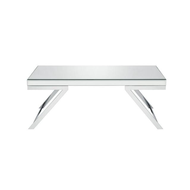 Alfresco Mirrored Glass and Chrome Metal Cocktail Table