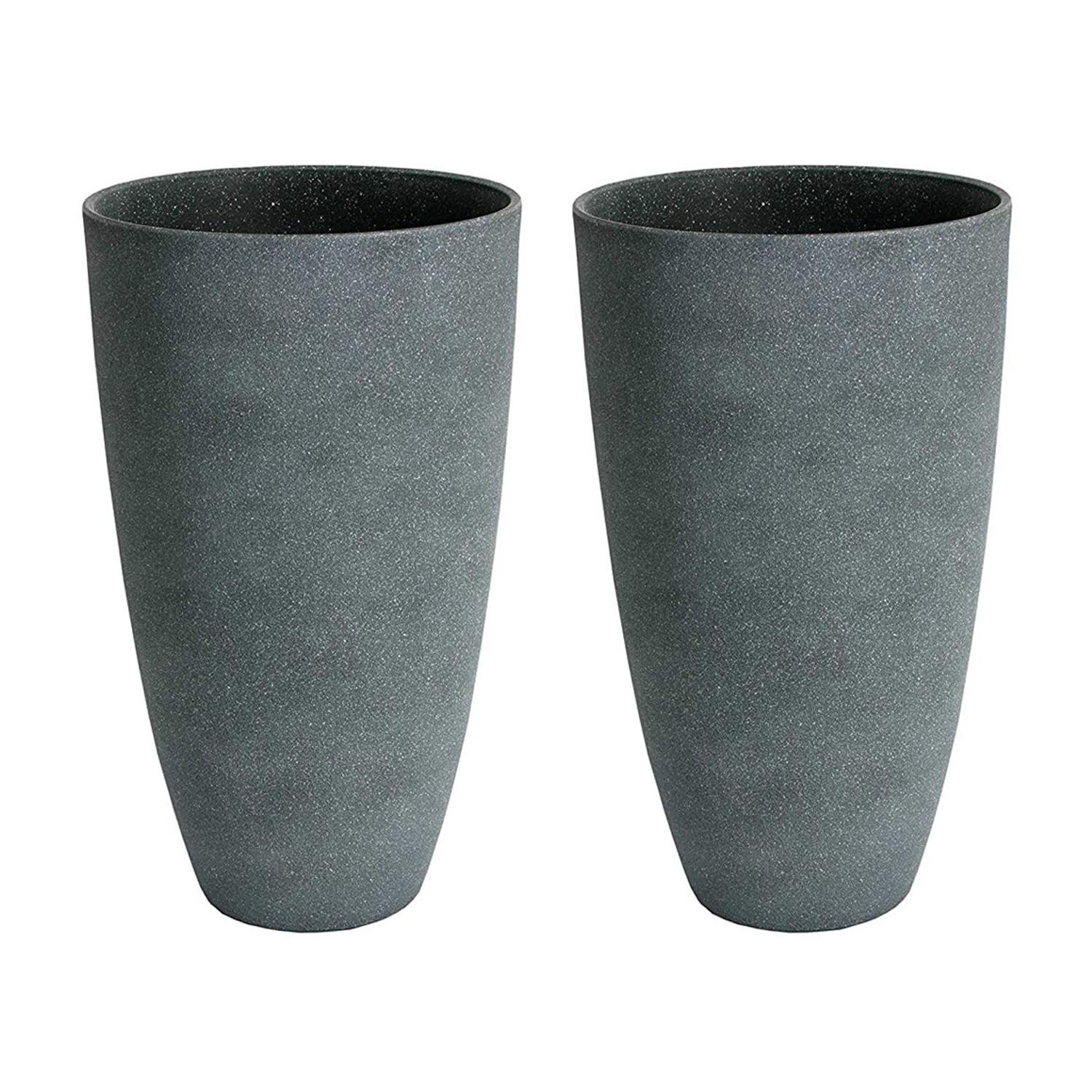 Algreen Acerra Weather Resistant Composite Tall Vase Round Planter Pot