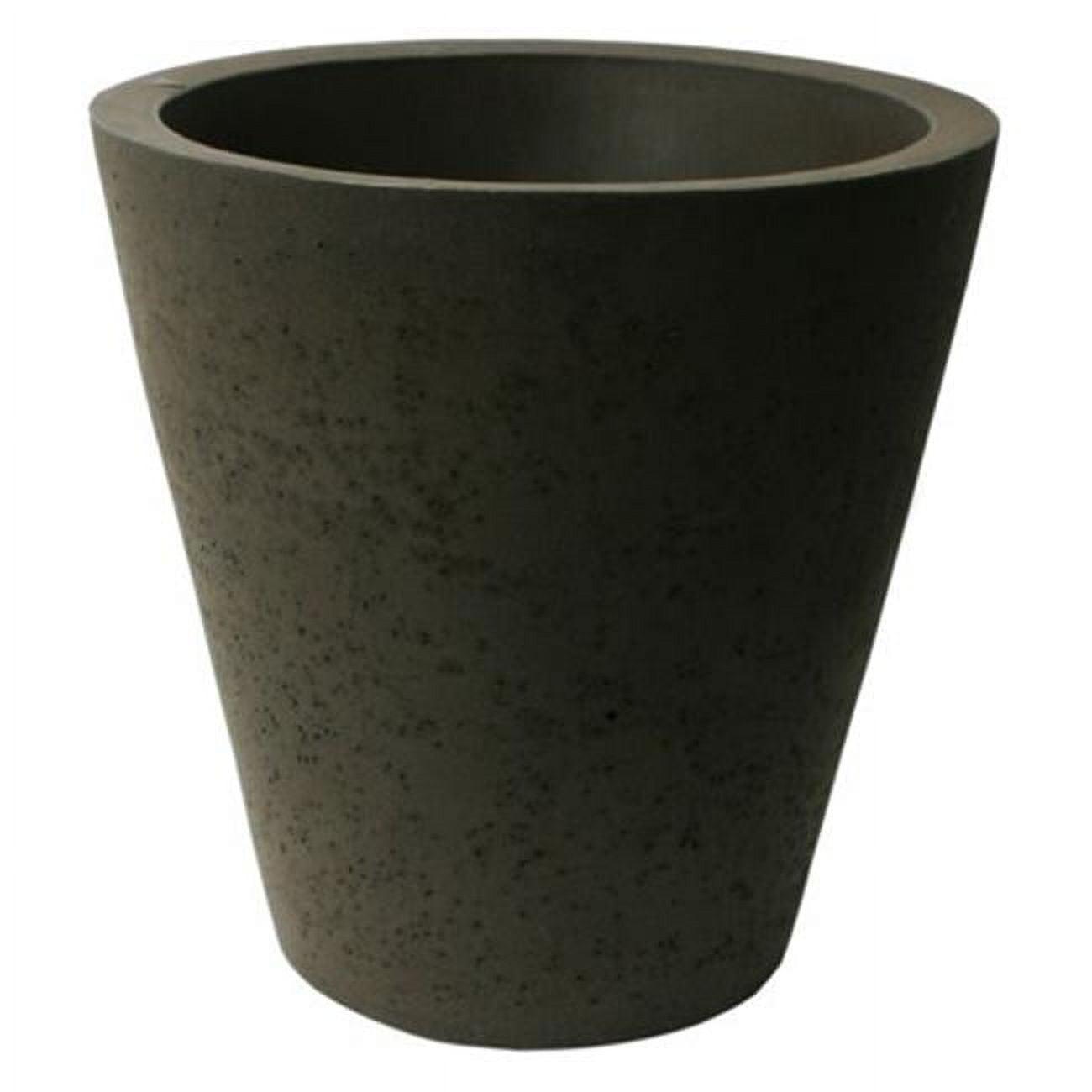 Large Brownstone Concrete Self-Watering Round Planter