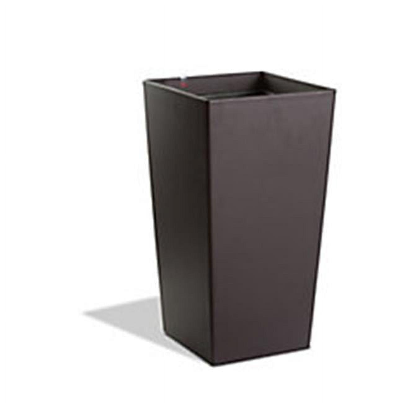 Matte Mocha 22-Inch Square Self-Watering Resin Planter