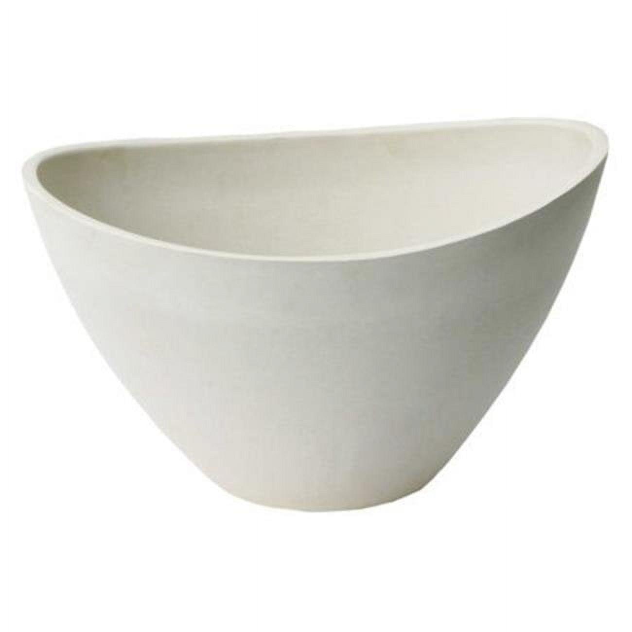 Valencia Whitestone Medium Oval Planter with Drainage Holes