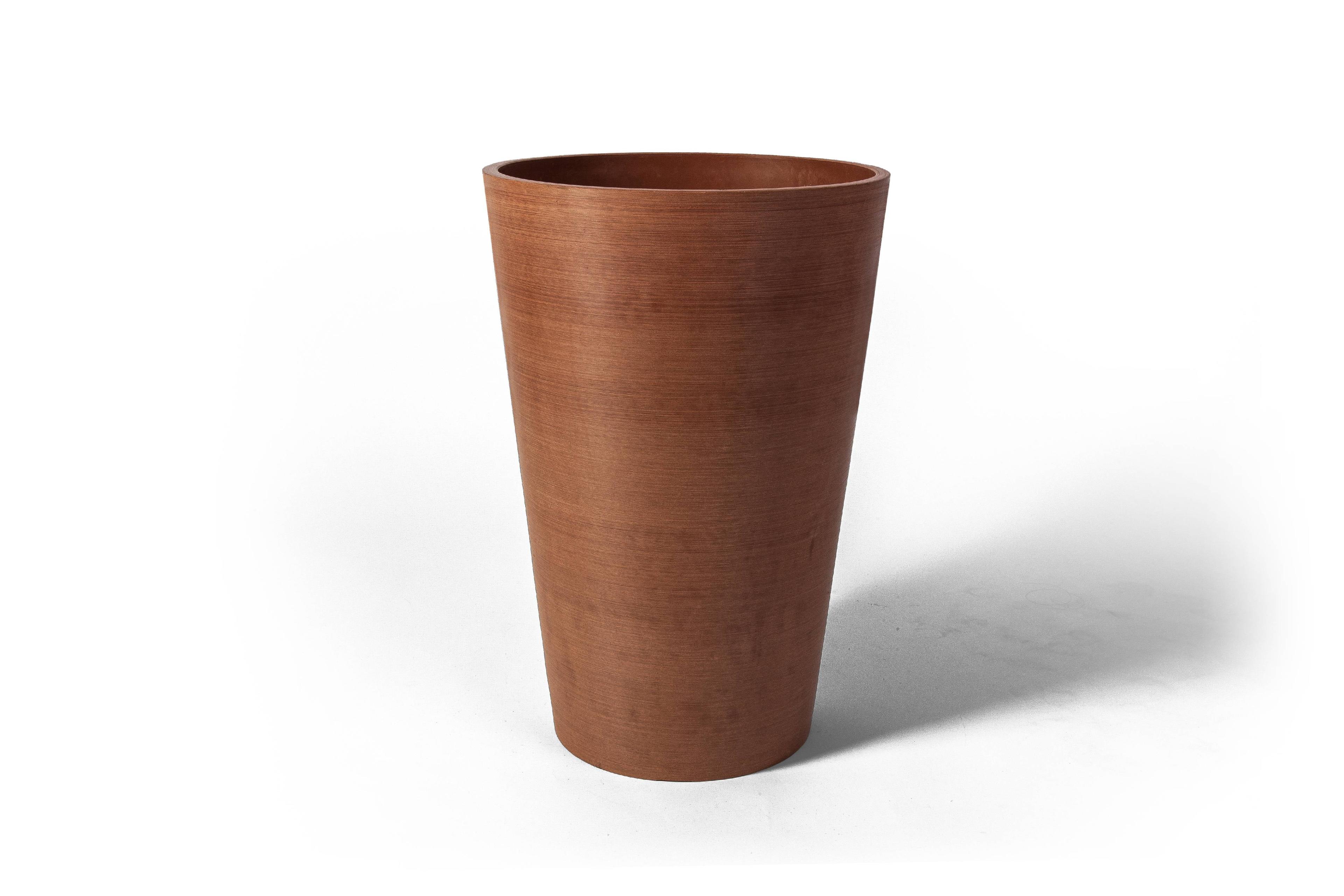 Valencia Tall Terracotta Composite Resin Planter with Elevated Shelf