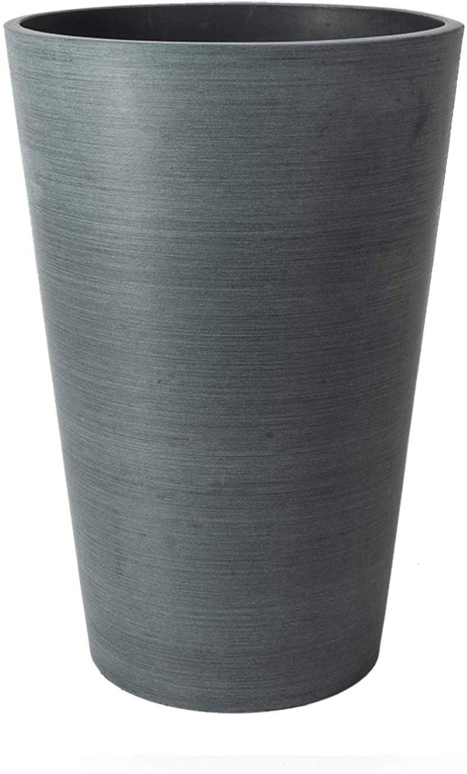 Valencia 16" Textured Charcoal Composite Resin Planter