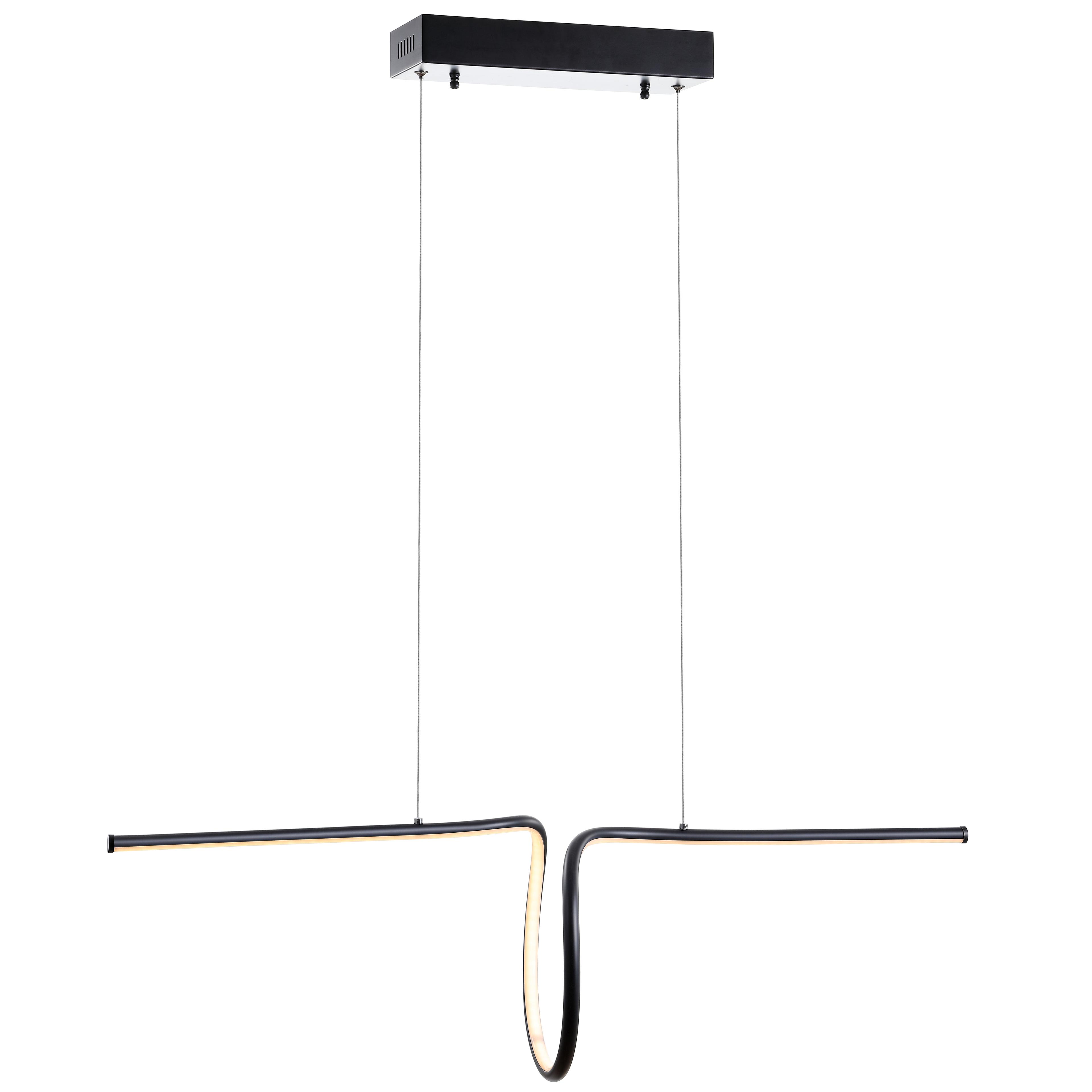 Ali 34.5" Matte Black Modern LED Metal Linear Pendant