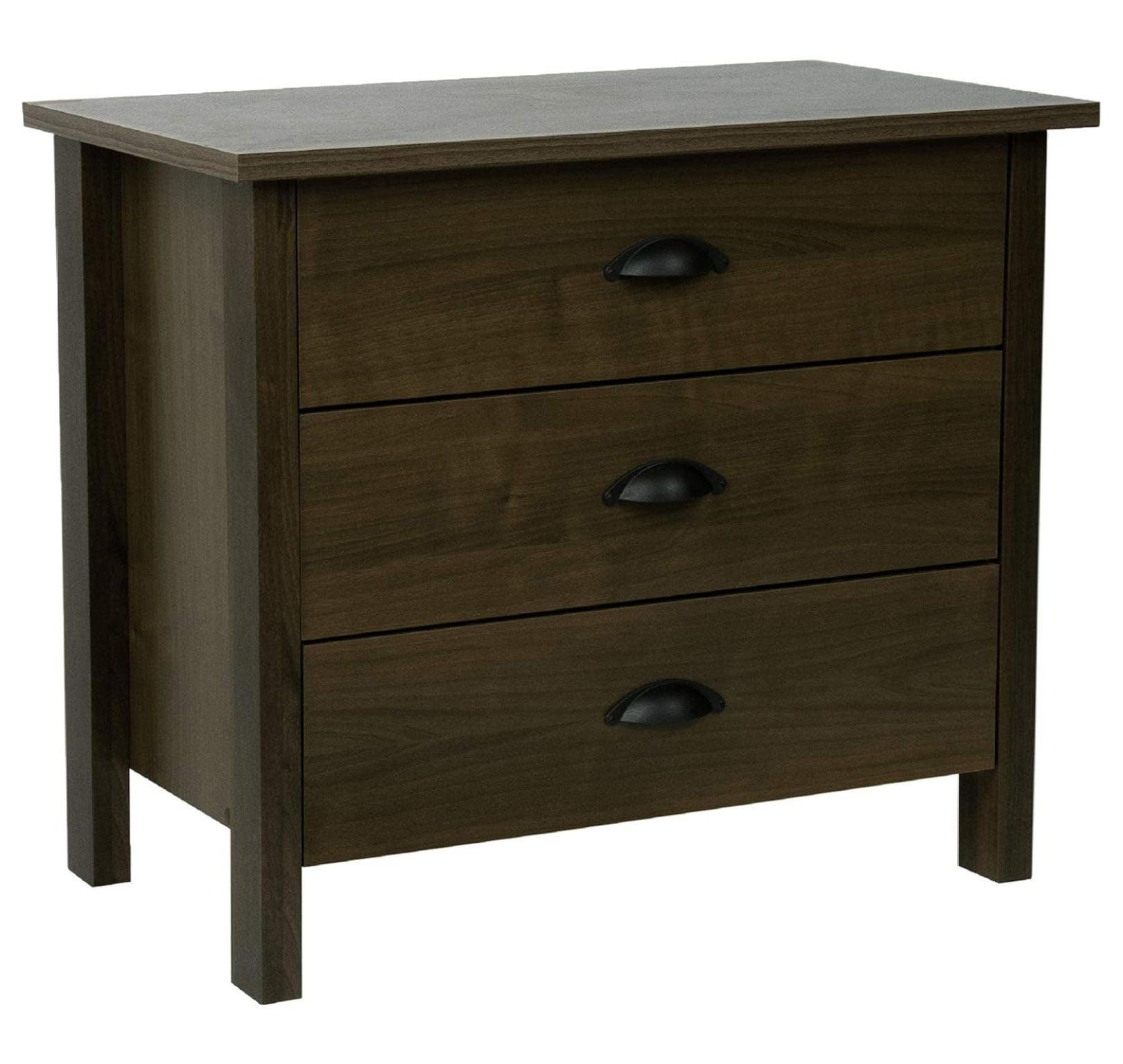 Jiowenm 3 Drawer Nouvelle Chest Walnut