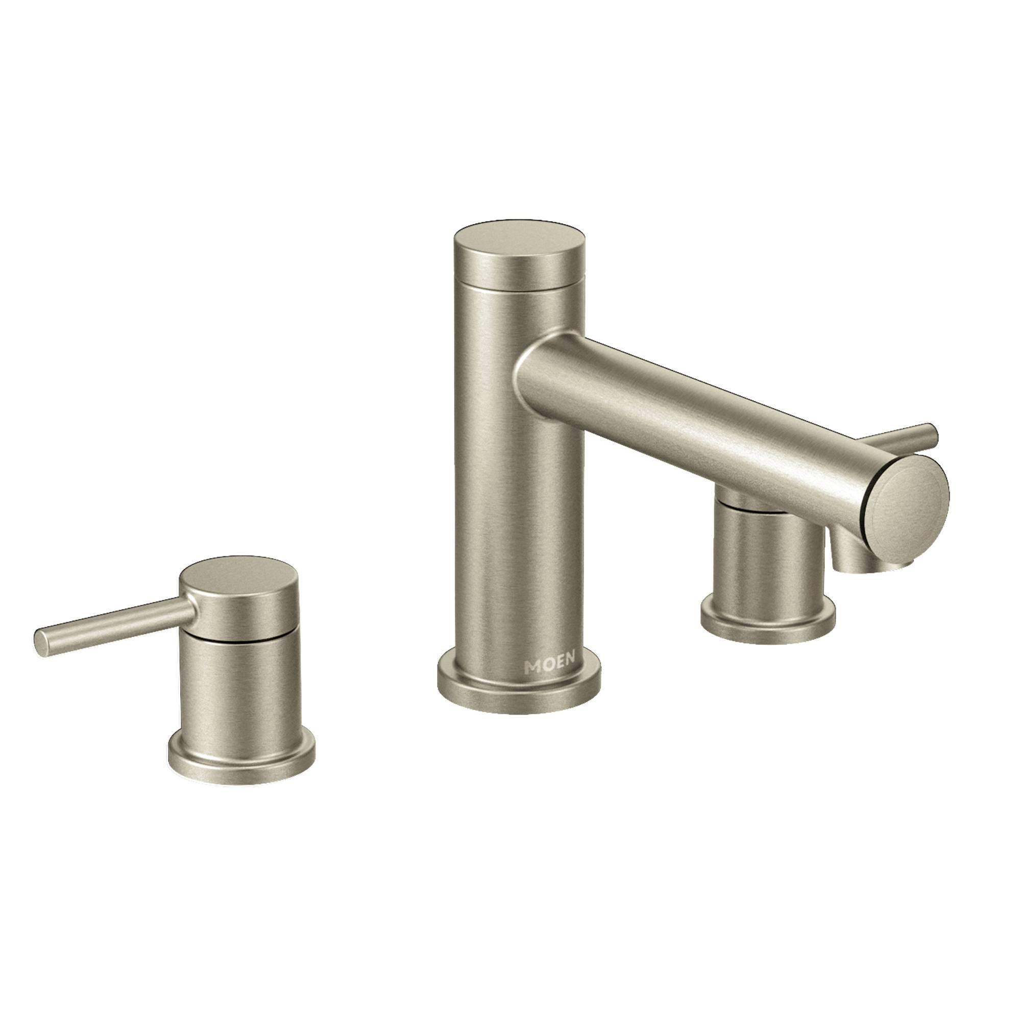 Align 12" Brushed Nickel Modern Roman Tub Faucet