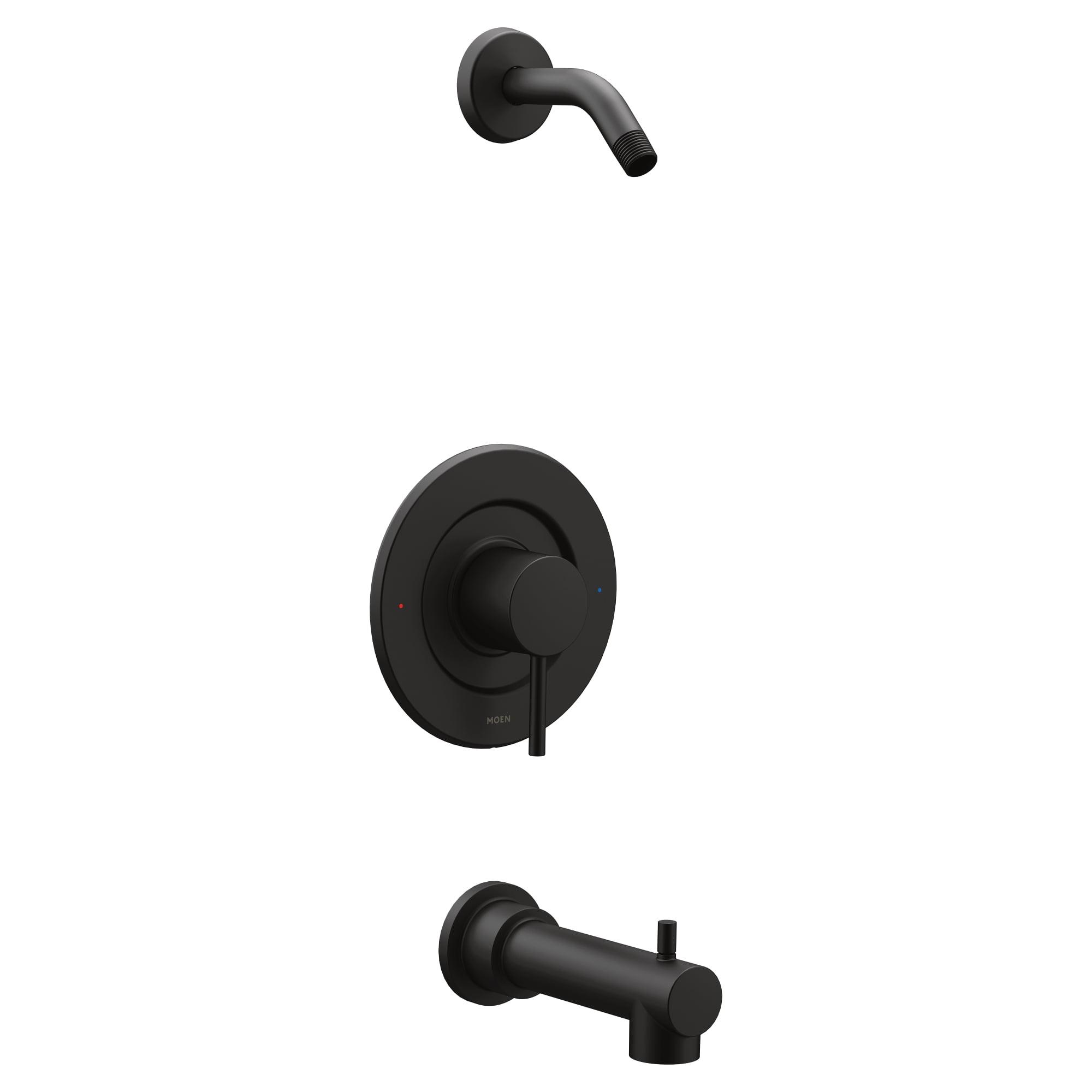 Matte Black Wall Mounted Tub and Shower Faucet Set