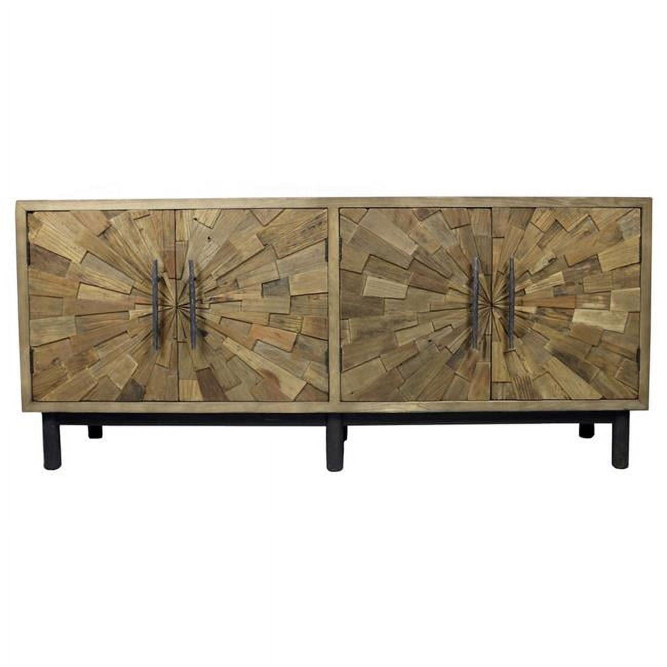 Bohemian Aliso 71" Iron-Legged Elm Wood Sideboard in Natural