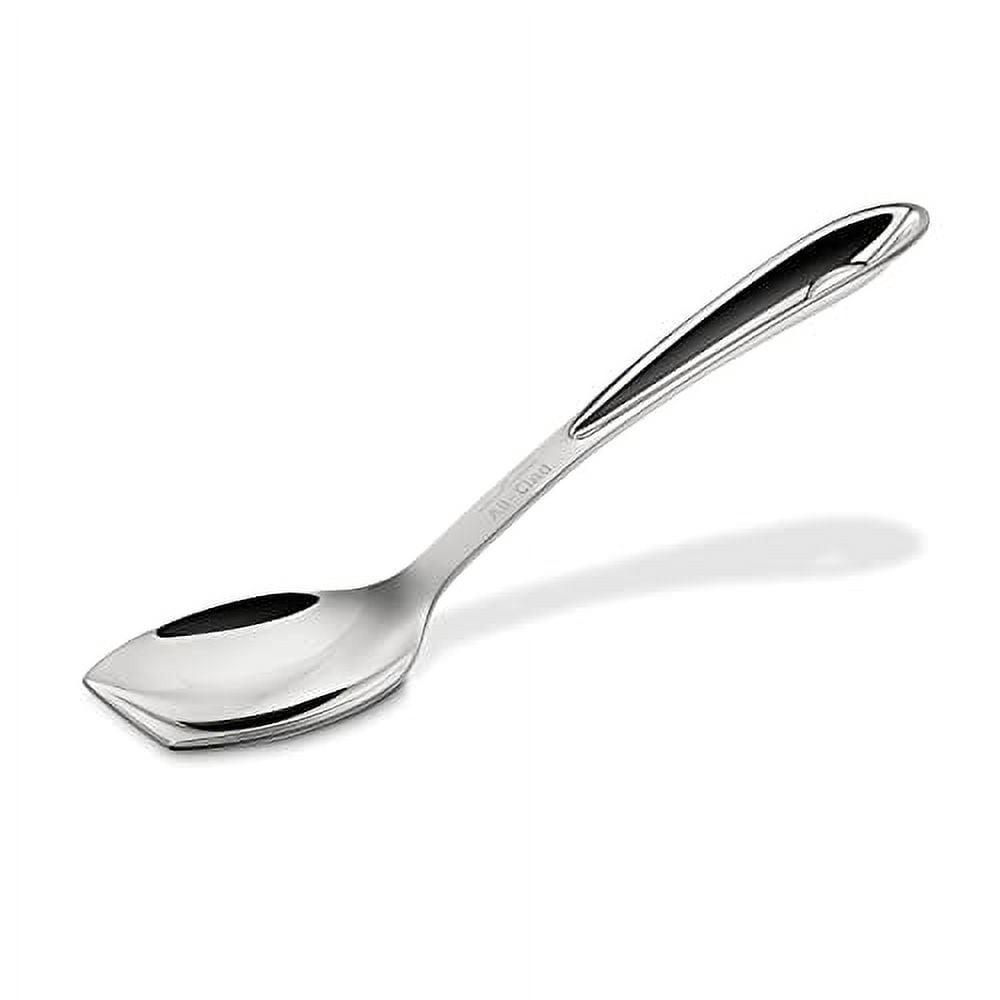 10-Inch Silver Stainless Steel Solid Spoon