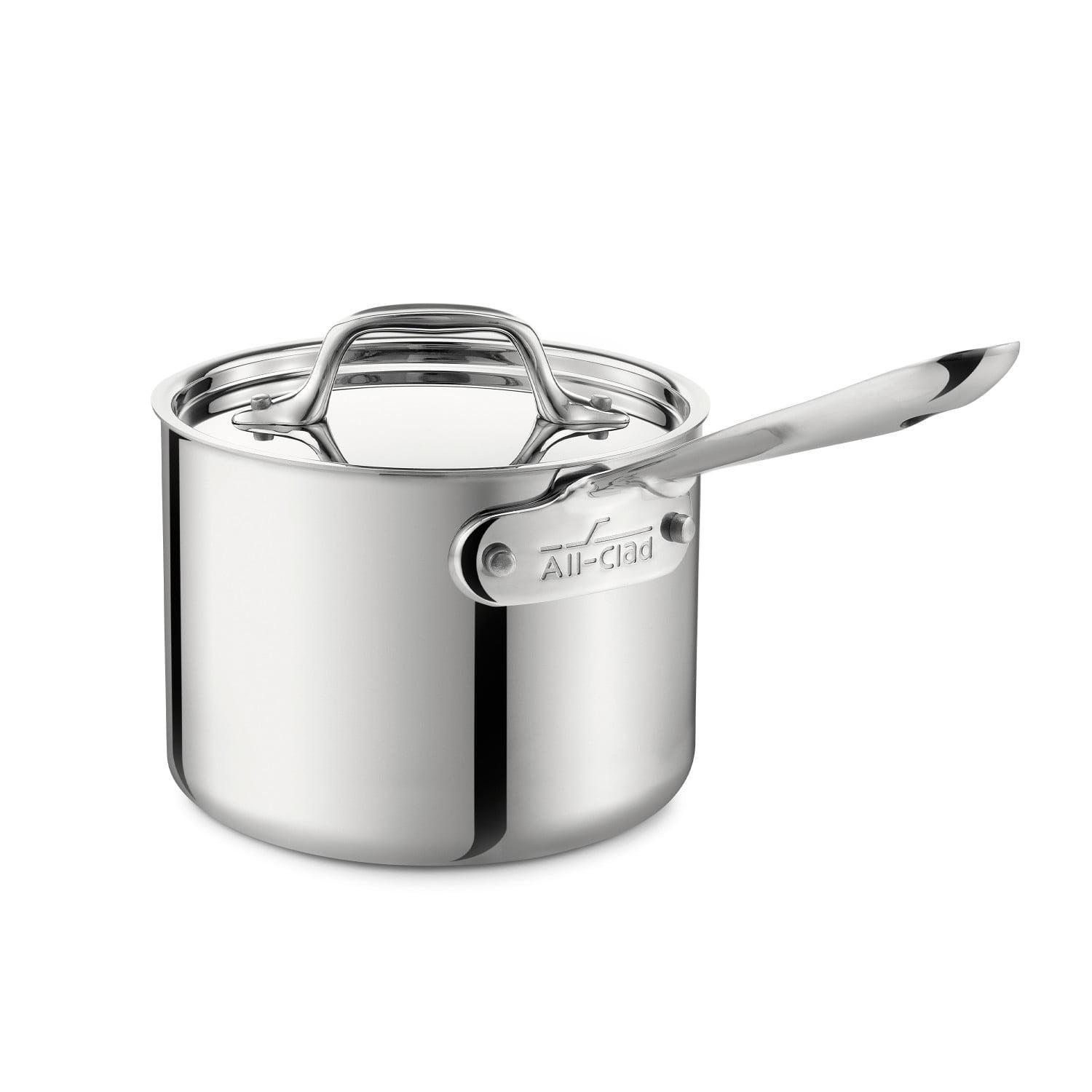 2 Quart Stainless Steel Industrial Saucepan with Lid