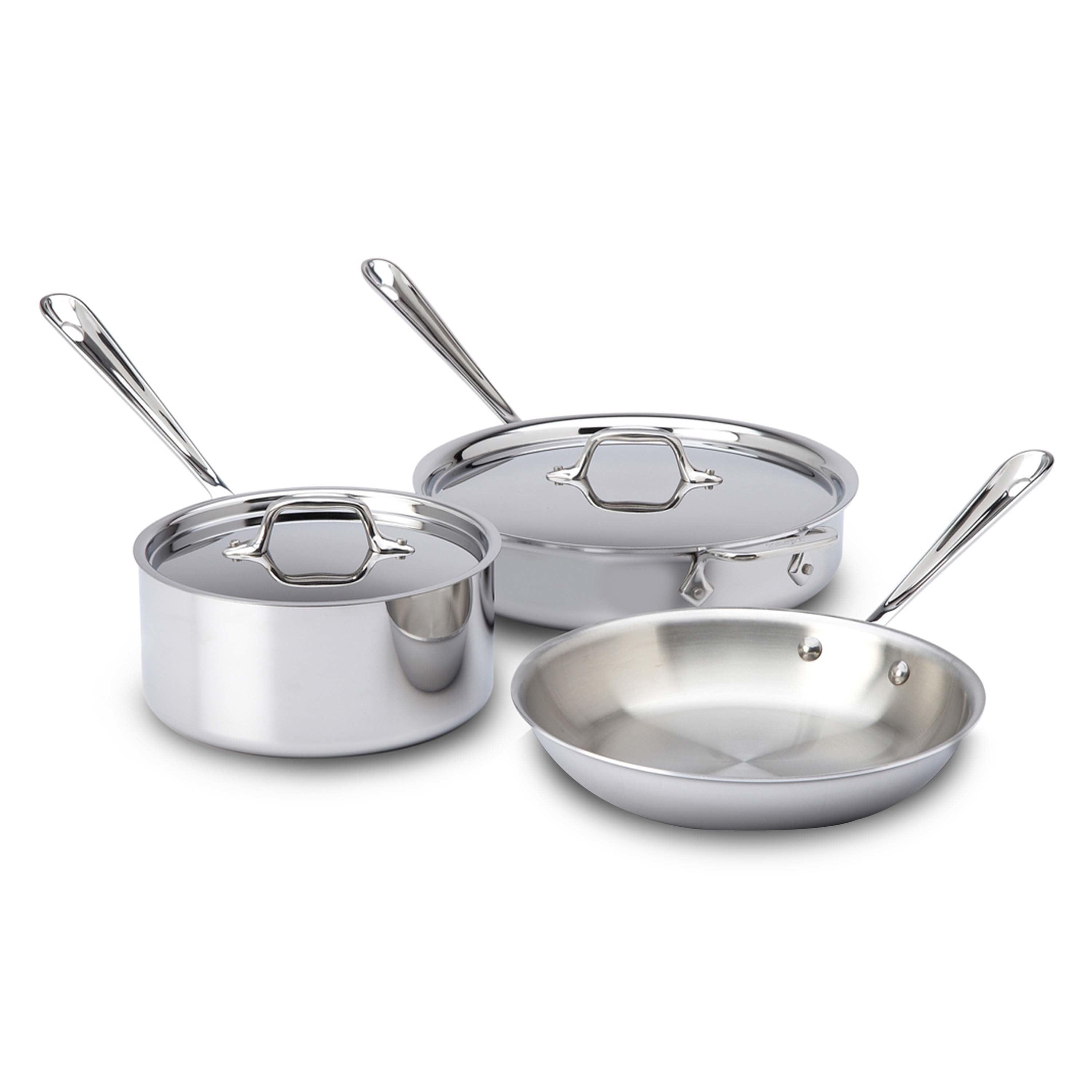 All-Clad Stainless Steel 3-Ply 5-Piece Cookware Set