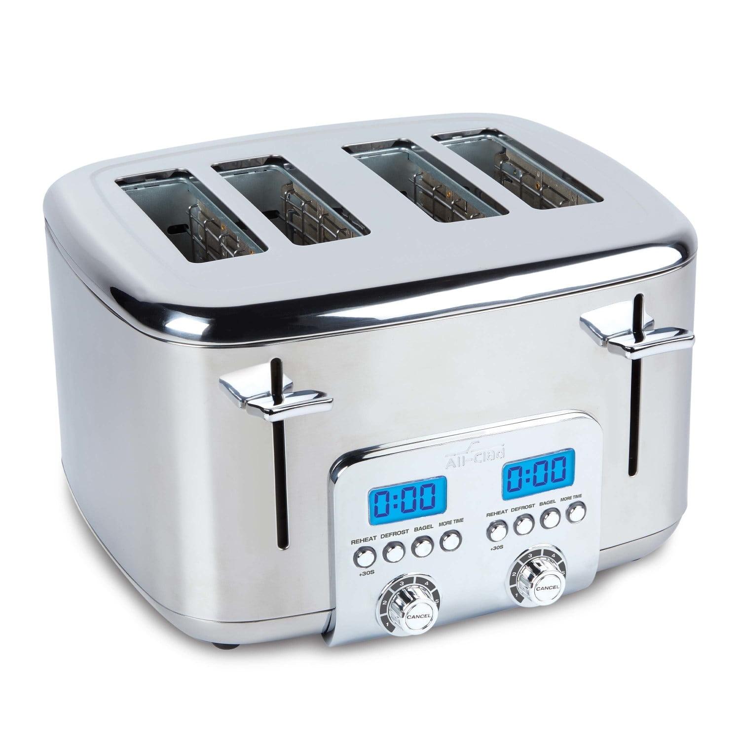 Stainless Steel Digital 4-Slice Toaster with Wide Slots