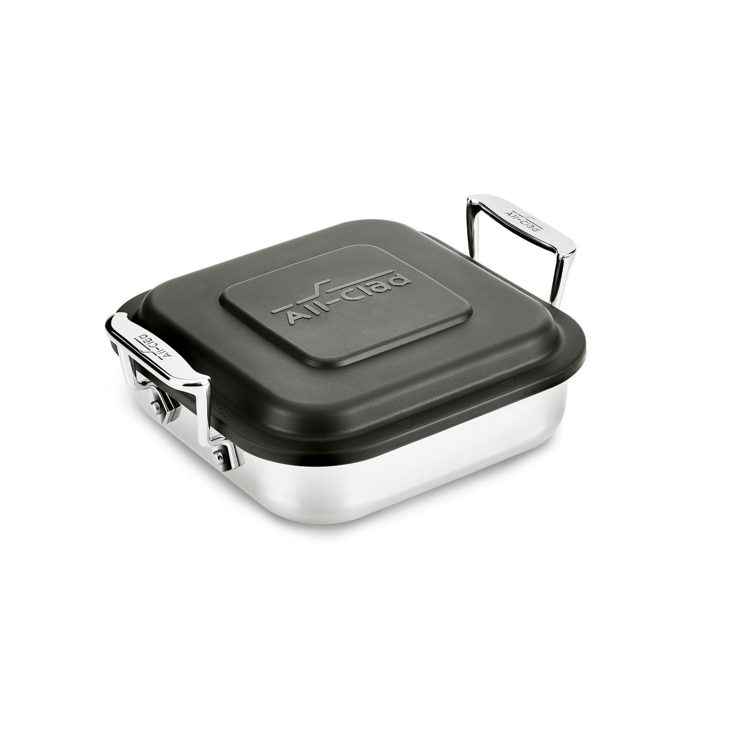 All-Clad 8 Inch Square Baker with Lid, Stainless Steel, Gourmet Accessories