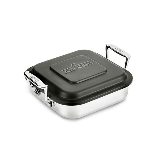 All-Clad 8" Stainless Steel Square Baker with Lid, Gourmet Accessories, Silver