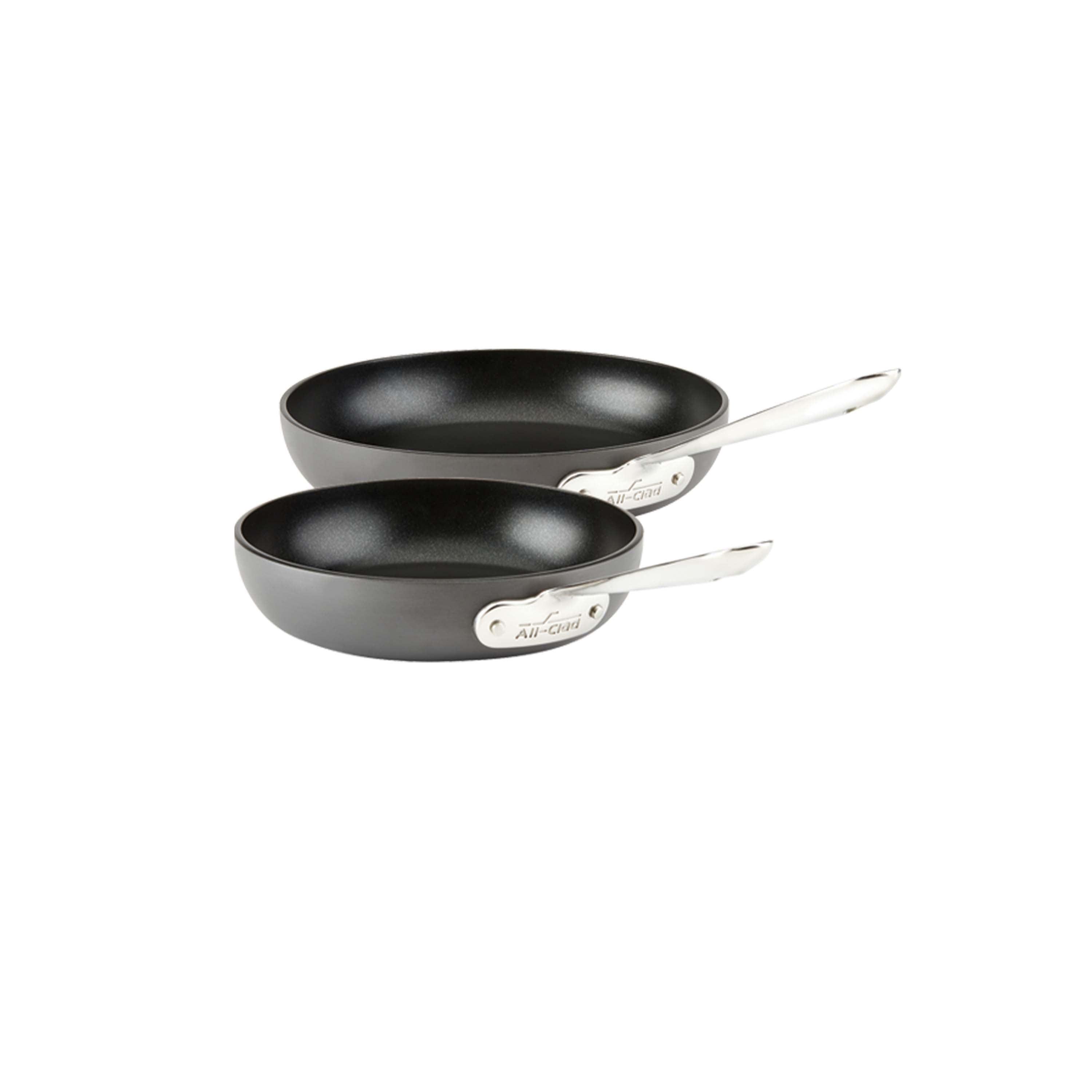 Black Aluminum Non-Stick 2-Piece Fry Pan Set