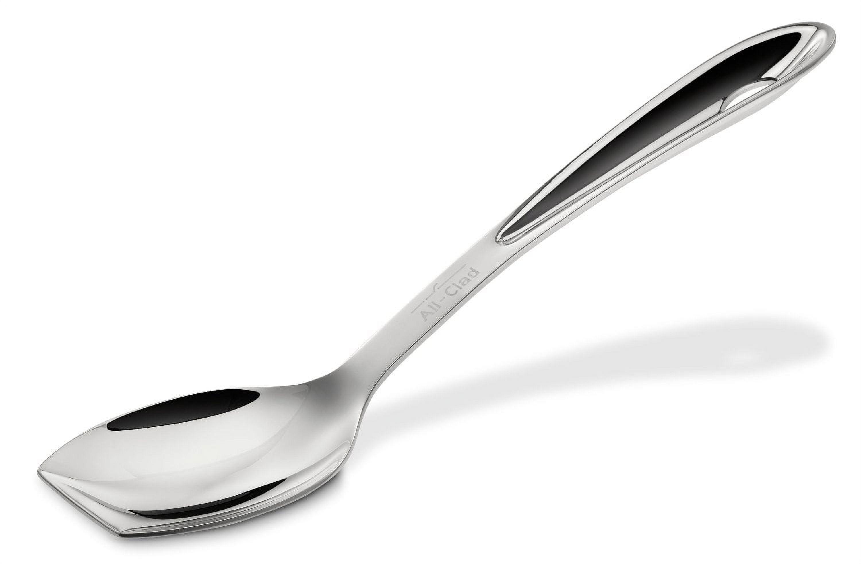 10-Inch Silver Stainless Steel Solid Spoon