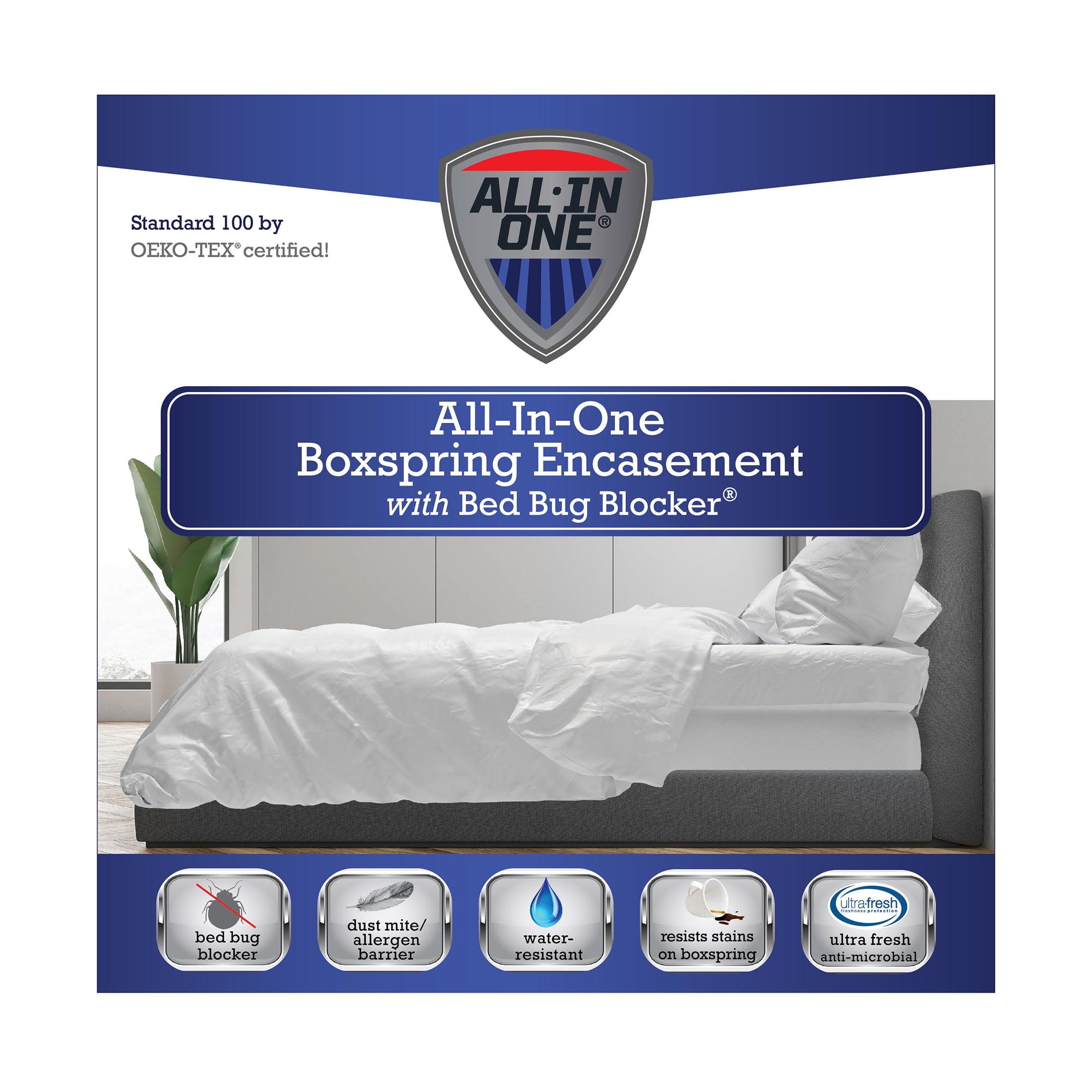 All-In-One Zippered Boxspring Protector with Bed Bug Blocker, Queen