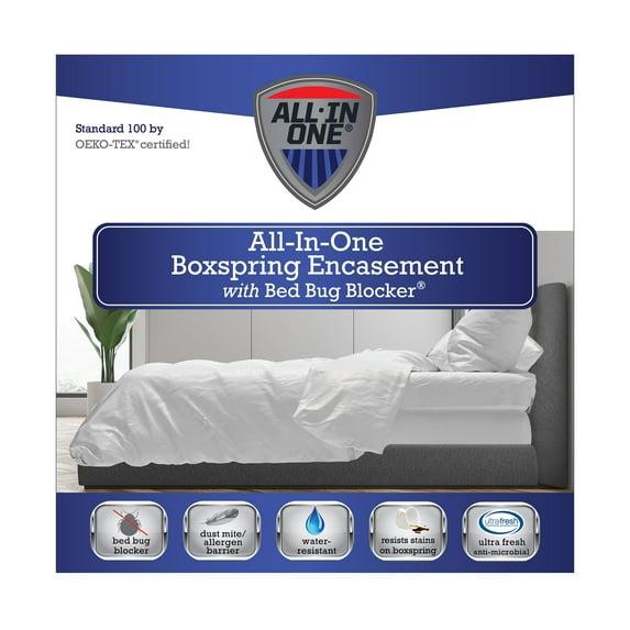 All-In-One Zippered Boxspring Protector with Bed Bug Blocker, Queen