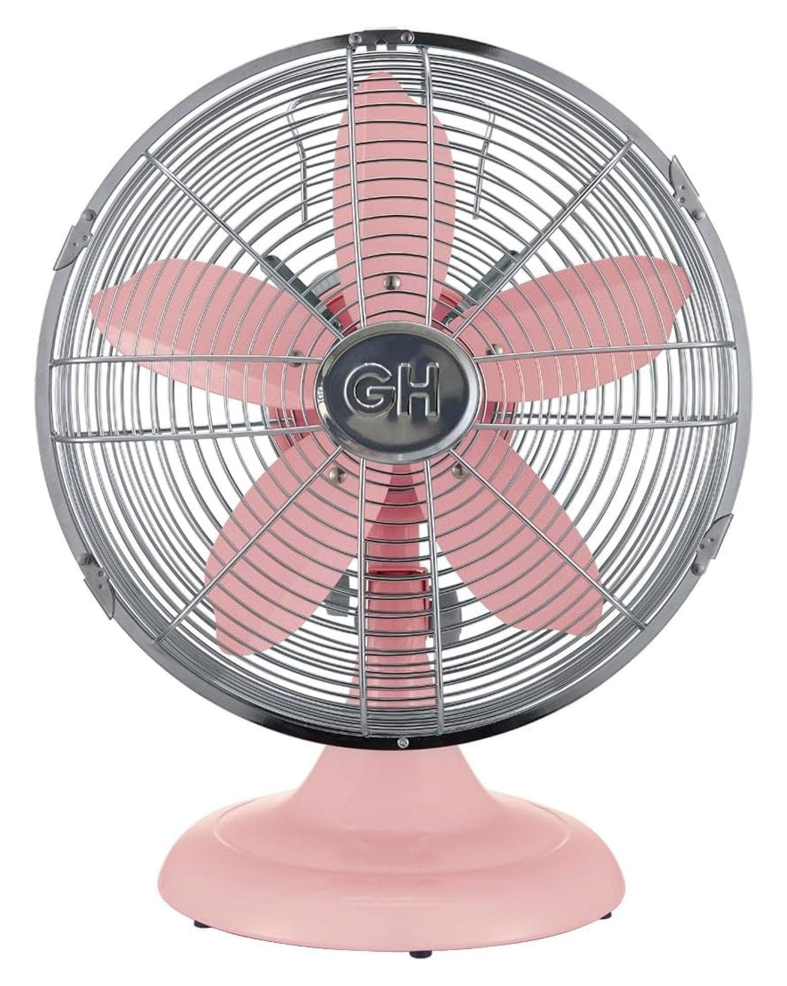 Good Housekeeping Good Housekeeping's All-Metal Retro 3-Speed 12" Oscillating Office Desk Table Fan (Multiple Finishes Available)
