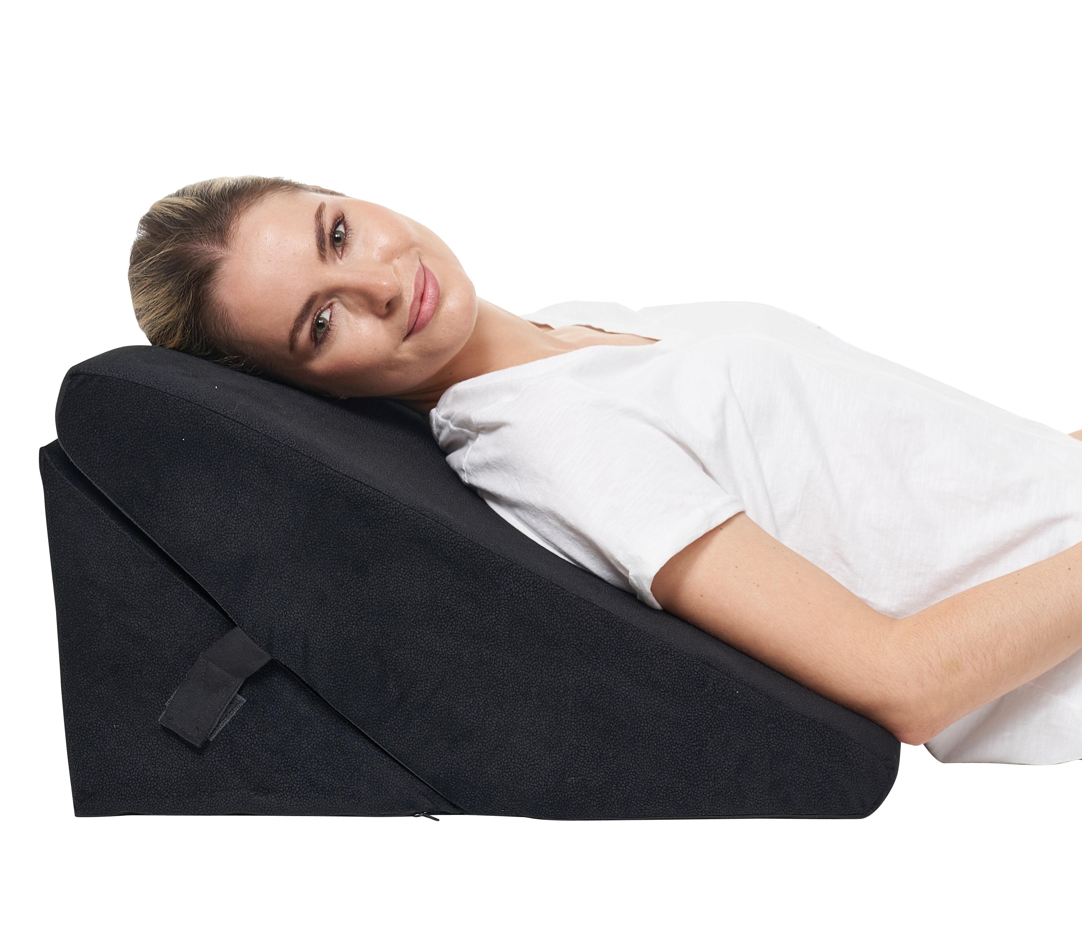Allsett Health Wedge Pillow - Adjustable 9&12 Inch Memory Foam Cushion for Legs and Back Support - Acid Reflux, and GERD - Machine Washable - Black