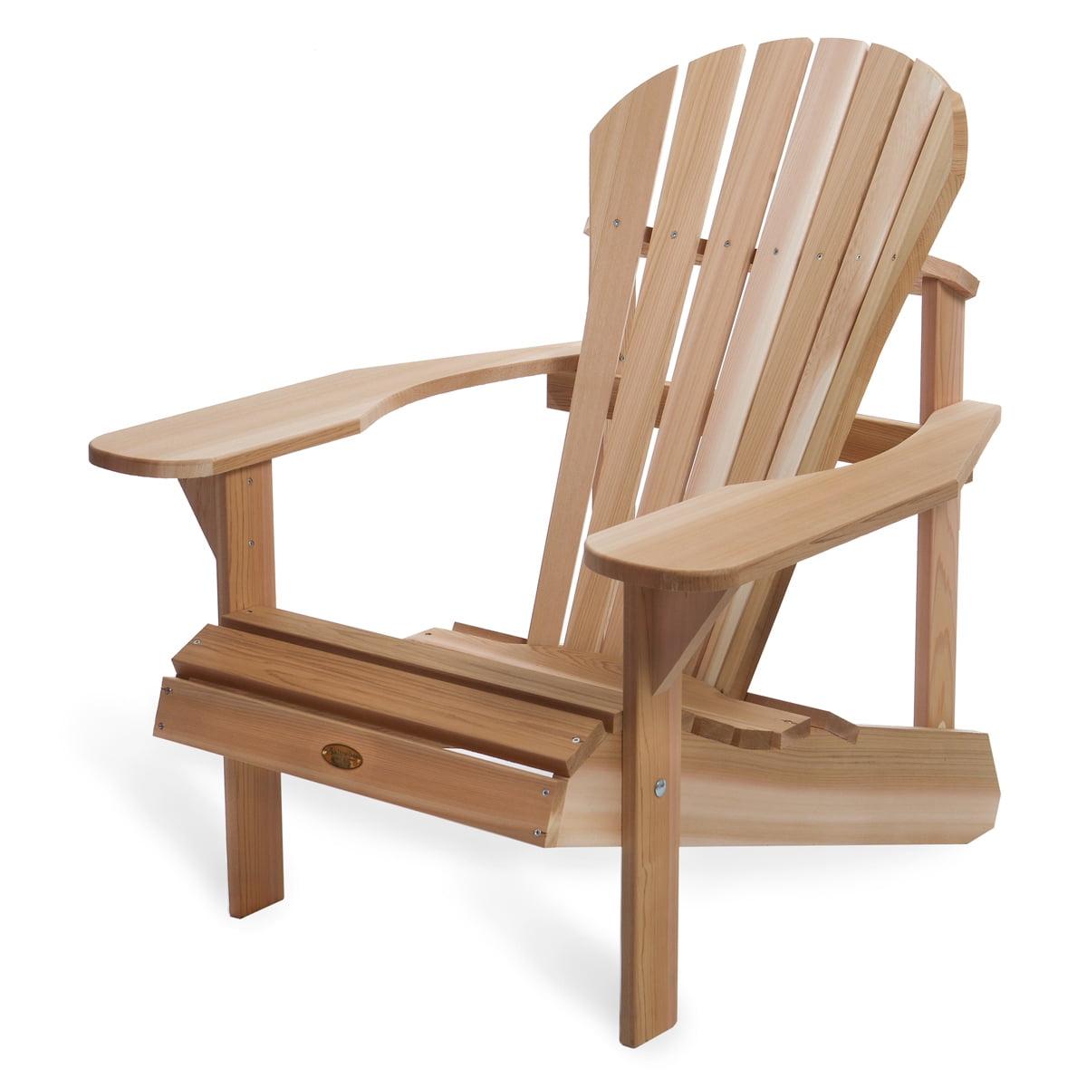 Ergonomic Western Red Cedar Adirondack Chair with Wide Arm Paddles