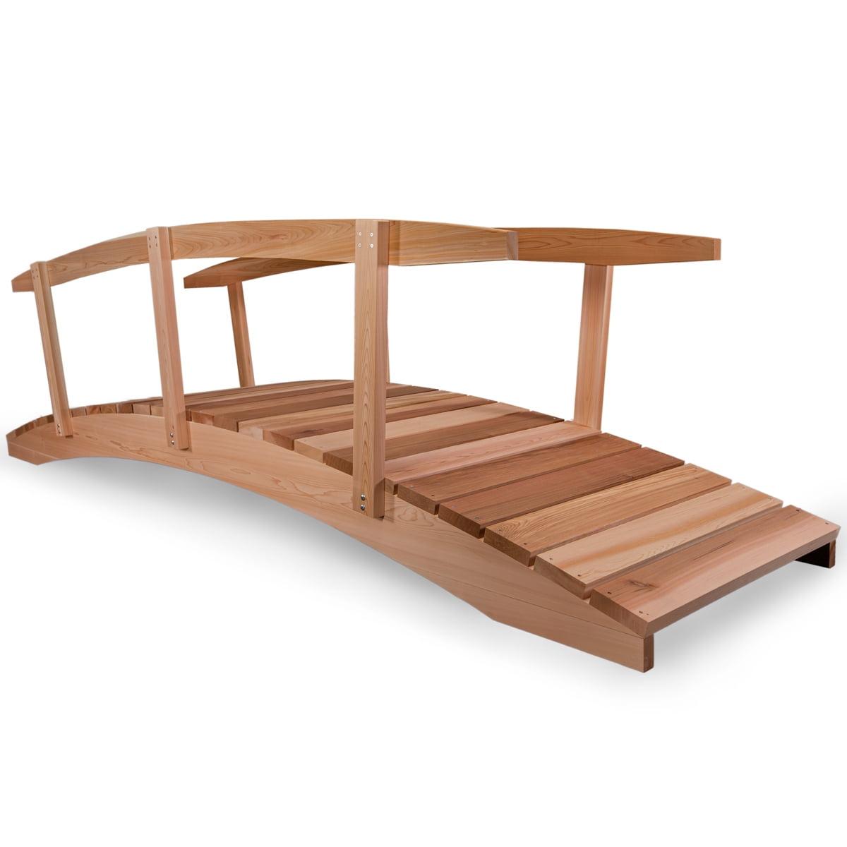 12-ft Natural Cedar Garden Bridge with Side Rails