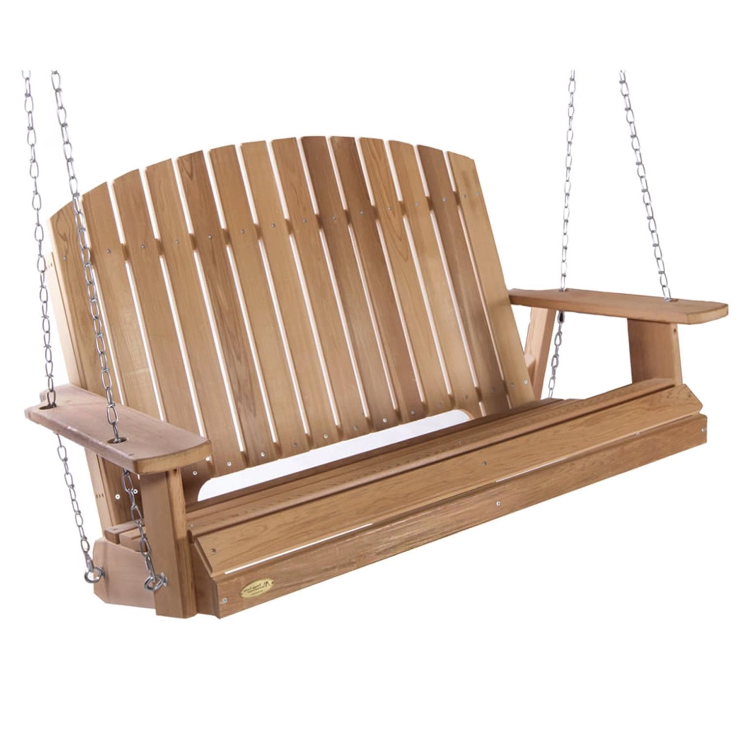 Western Red Cedar 4-ft Adirondack Porch Swing with Chains