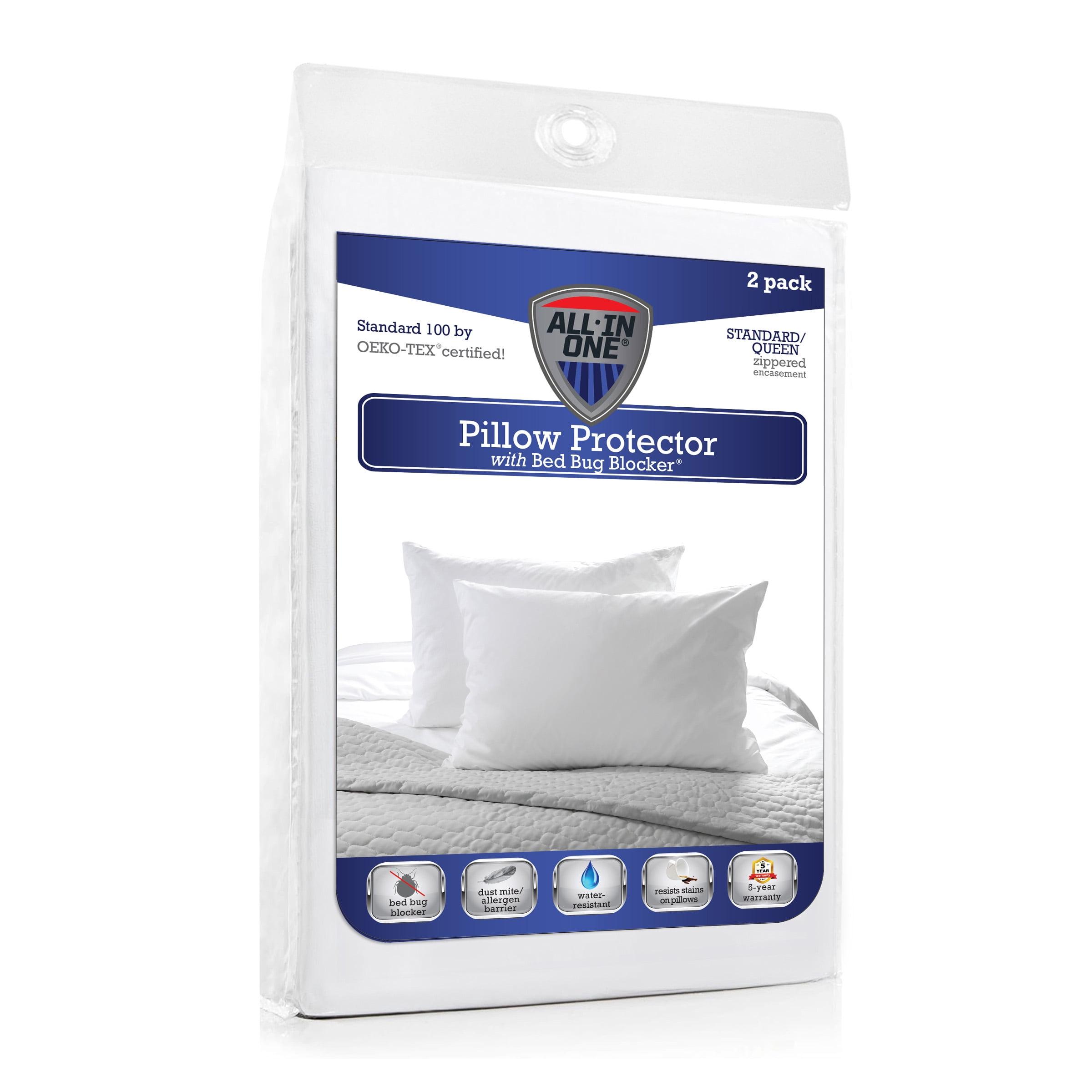 Hypoallergenic Standard/Queen Pillow Protector with Bed Bug Blocker