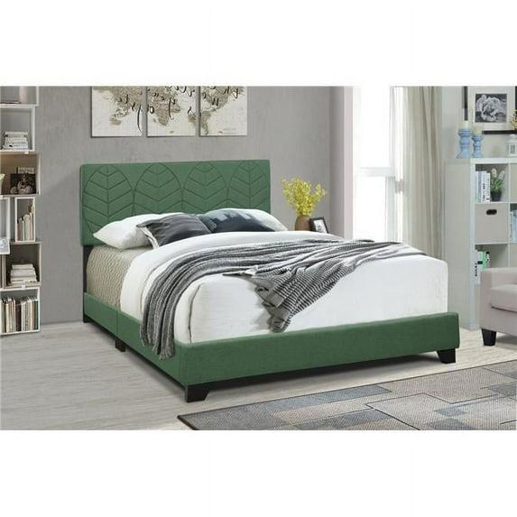 All-in-One Upholstered Green Bed Queen