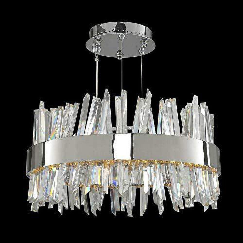 Glacier 20" Chrome LED Pendant with Crystal Accents