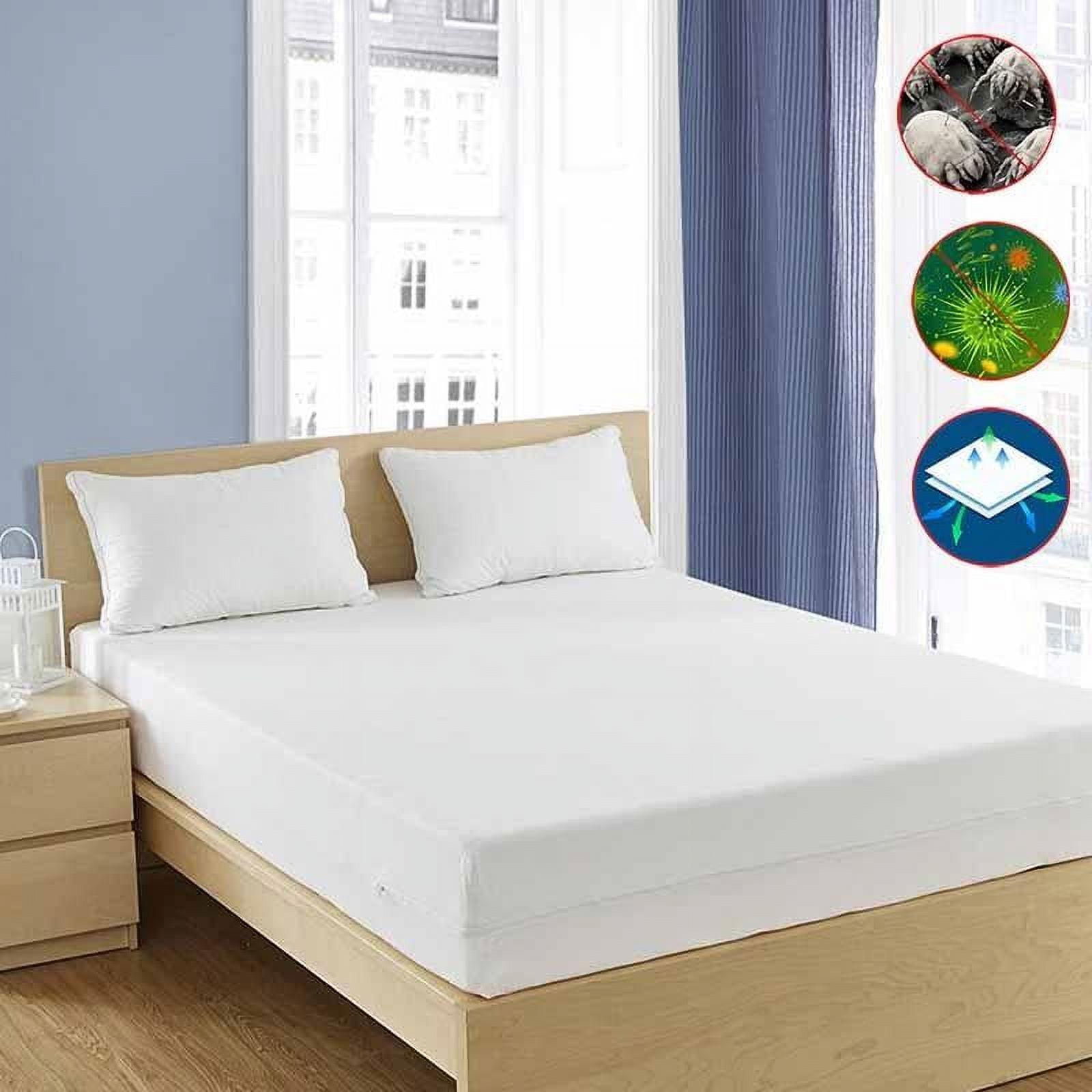 Bargoose Home Textiles 100% Cotton Breathable 9" Deep Mattress Protector, Blocks Dust Mites, Pollen and Pet Dander