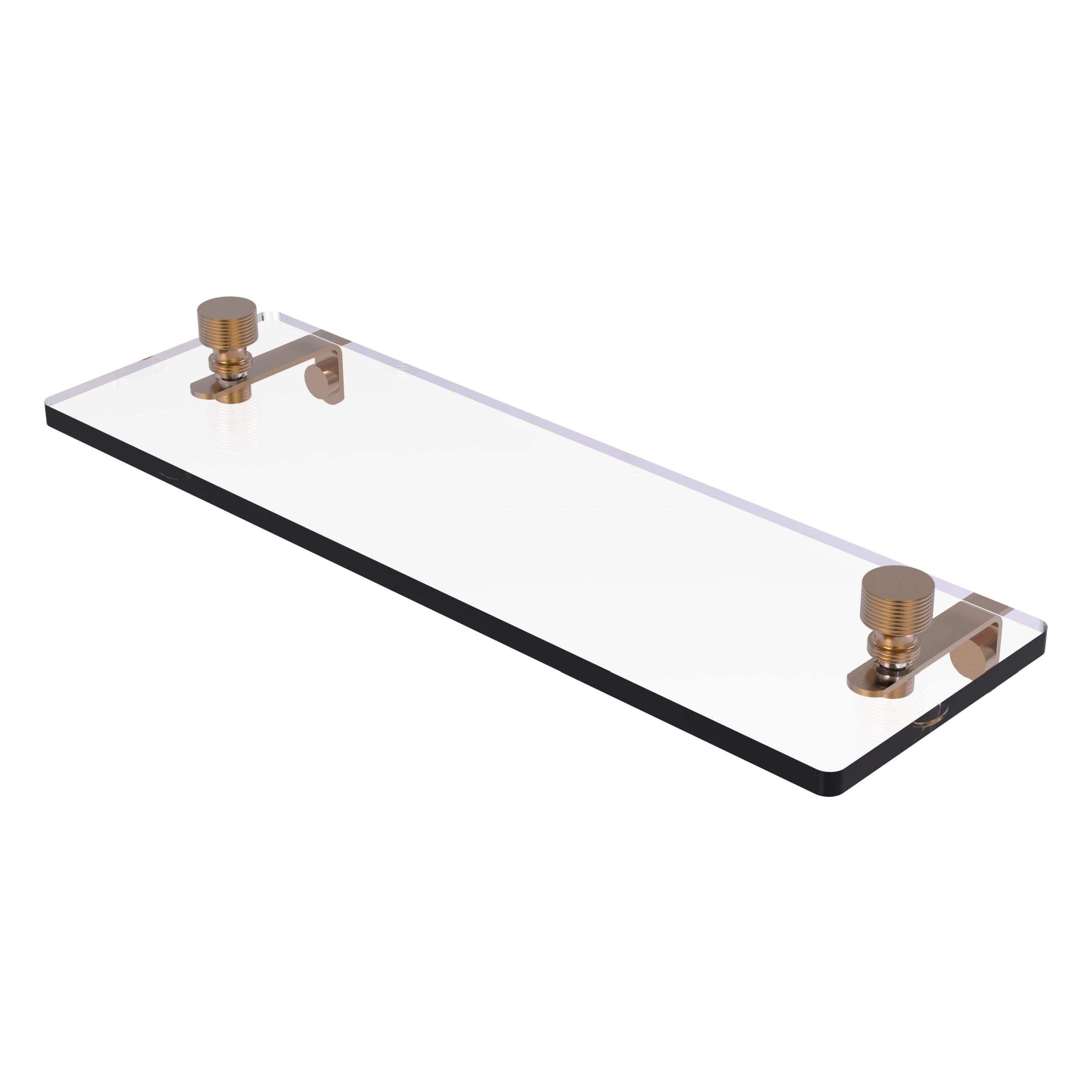 Foxtrot 16" Brushed Bronze Glass Vanity Wall Shelf