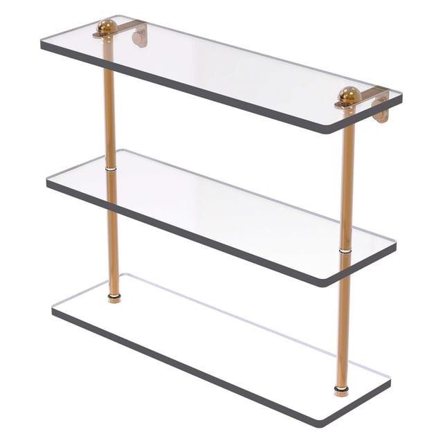 Allied Brass RC-5/16-BBR 16 Inch Triple Tiered Glass Shelf, Brushed Bronze