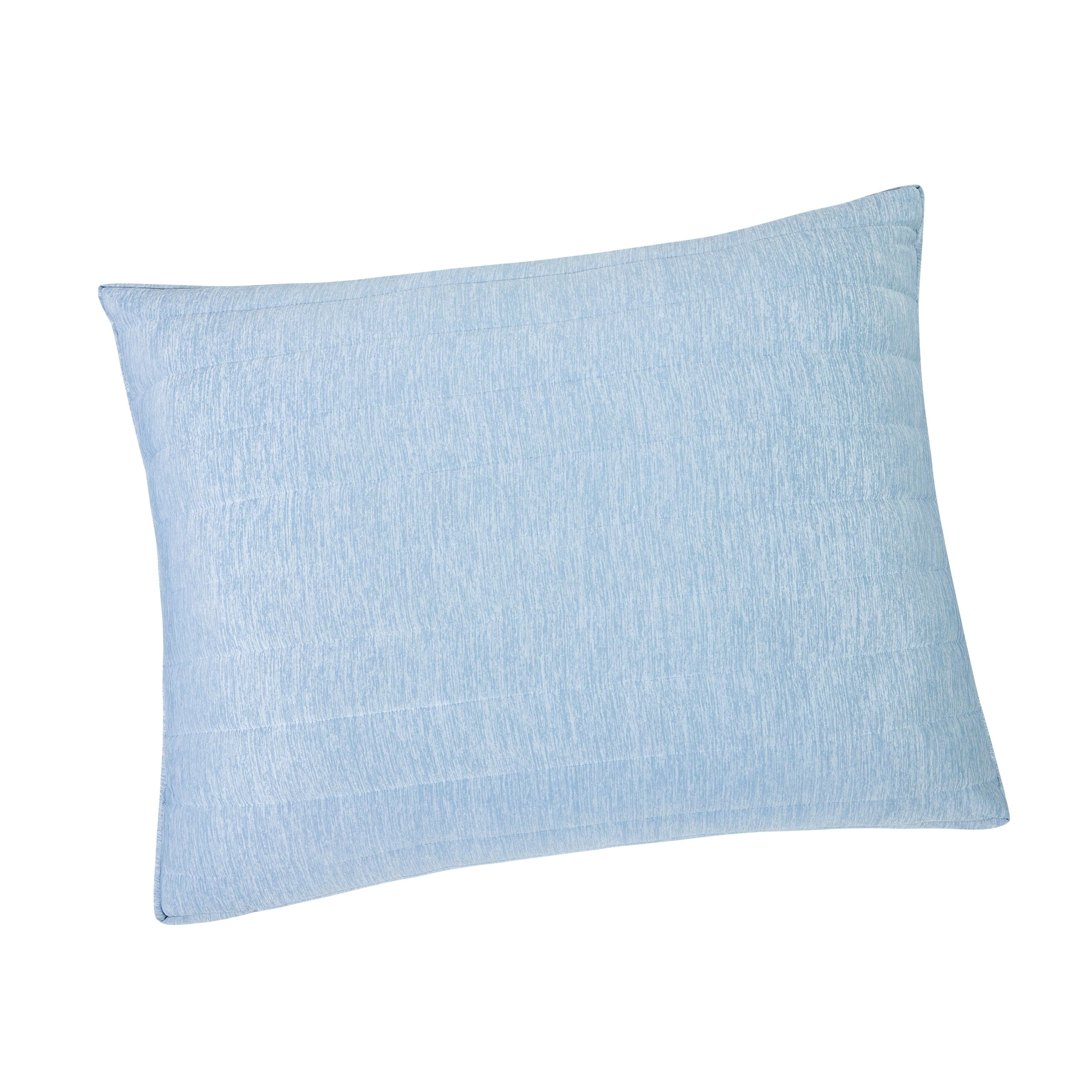 Allied Home King Medium Machine Washable Below 0 Quilted Cooling Bed Pillow Heathered Blue