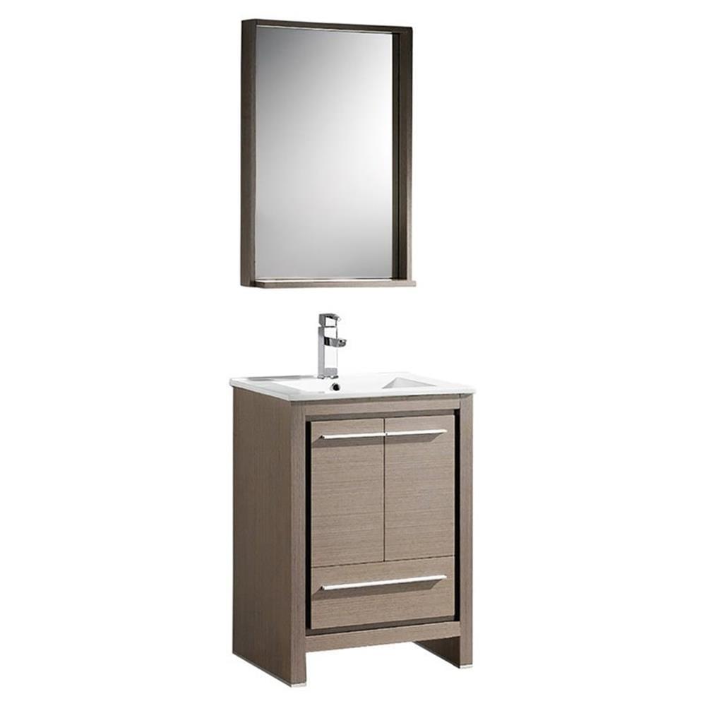 Fresca 24" Free-Standing Single Sink Bathroom Vanity Set with Mirror