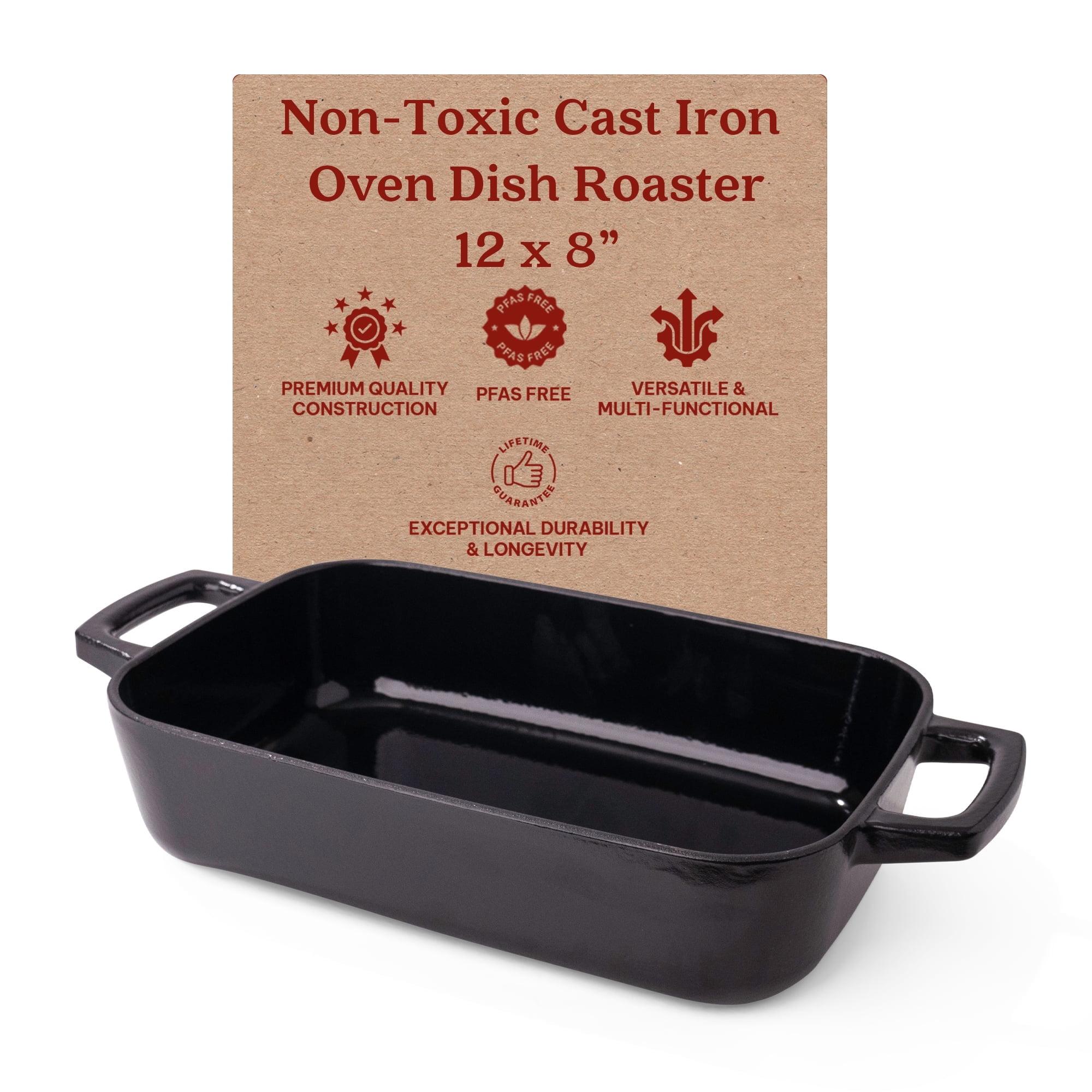 Alva Alva Nori Enameled Cast Iron Dutch Oven Dish Roasting Pan Rectangular Nonstick Stove-to-Table Enamel Coated Pot, Non Toxic, Compatible with All Stovetops, Oven Safe & Induction Safe