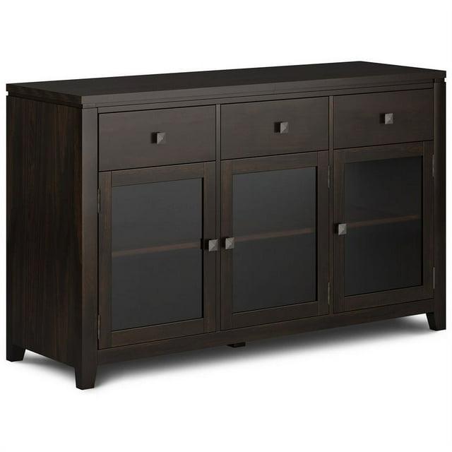 Simpli Home Cosmopolitan 54"W Solid Wood Contemporary 3-Door Sideboard Buffet with 3 Drawers