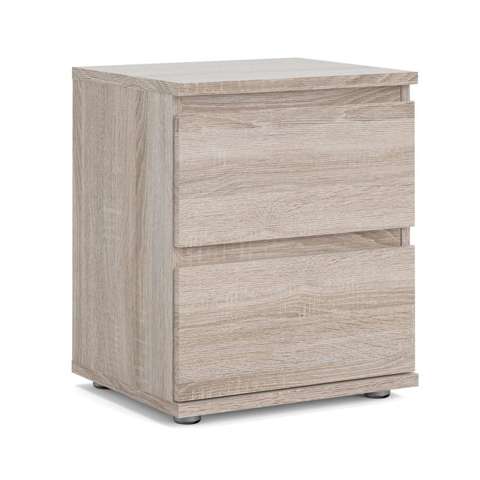 Tvilum Aurora 2 Drawer Bedroom Nightstand for Adults, Truffle