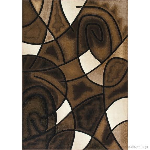 Allstar Rugs Allstar Exclusive Modern Linear Design Rug Chocolate 4' 11"x6' 11" 5' x 8'