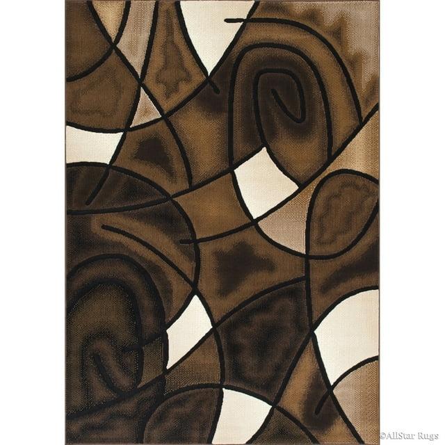 Allstar Rugs Allstar Exclusive Modern Linear Design Rug Chocolate 4' 11"x6' 11" 5' x 8'