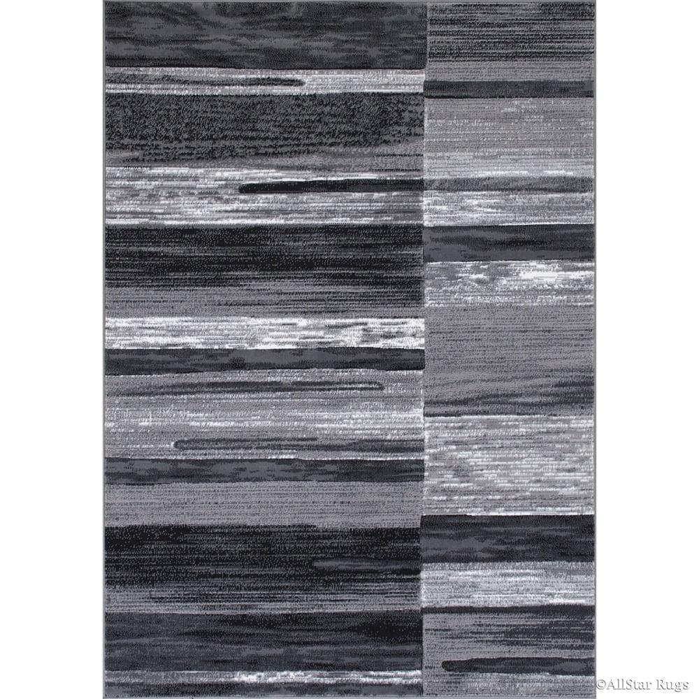 Gray Rectangular Synthetic 8' x 10' Modern Distressed Rug