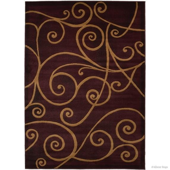Allstar Rugs Allstar Modern Distressed Traditional Design Rug Burgundy 5' 2"x7' 1" Geometric 5' x 8' Traditional,Modern & Contemporary