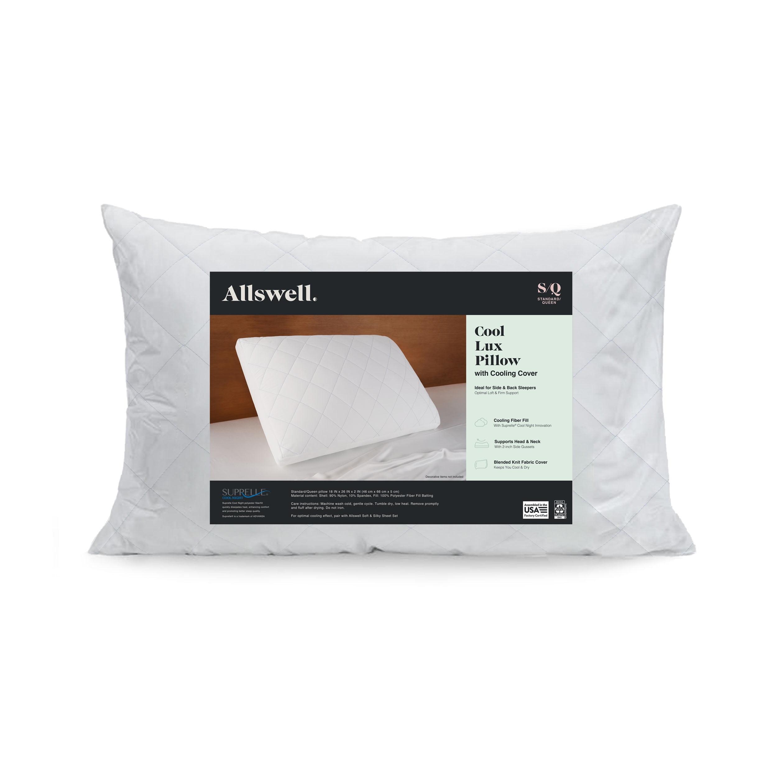 Allswell Cool Lux Bed Pillow with Cooling Cover, Standard/Queen