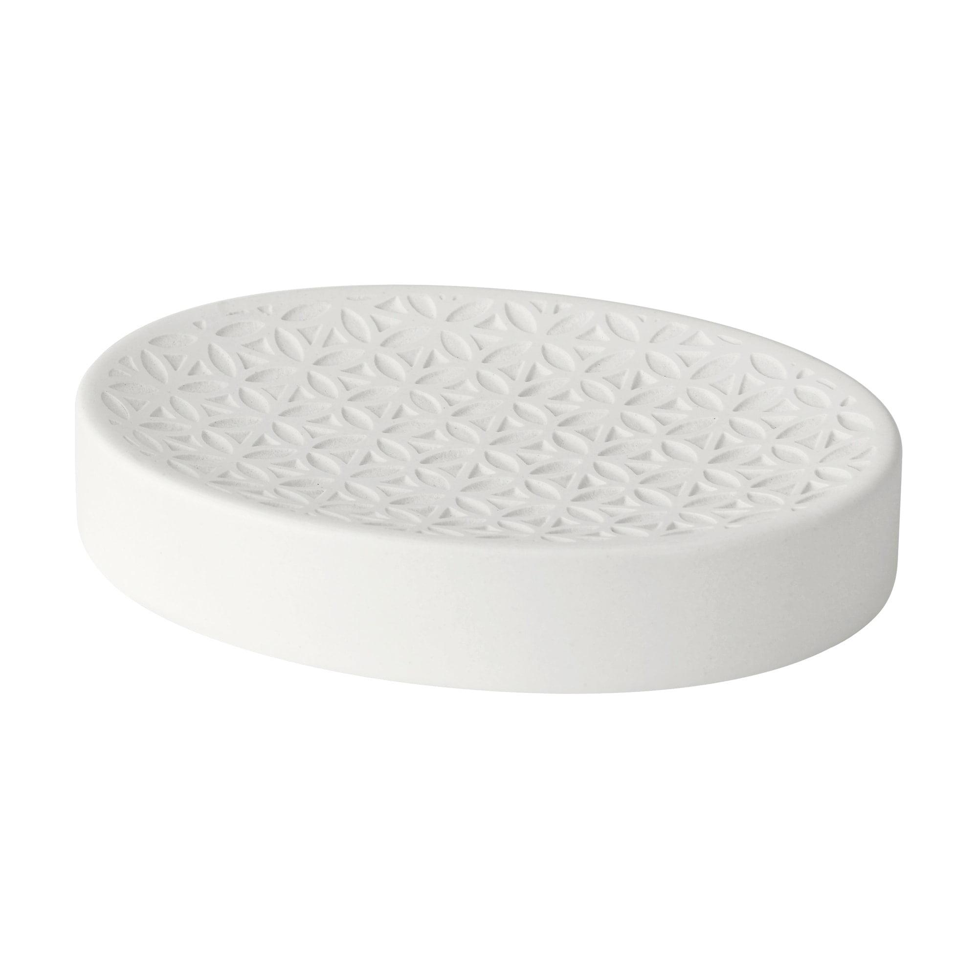 Felix Soap Dish White - Allure Home Creations: Ceramic Holder for Bathroom, Hand Wash Care