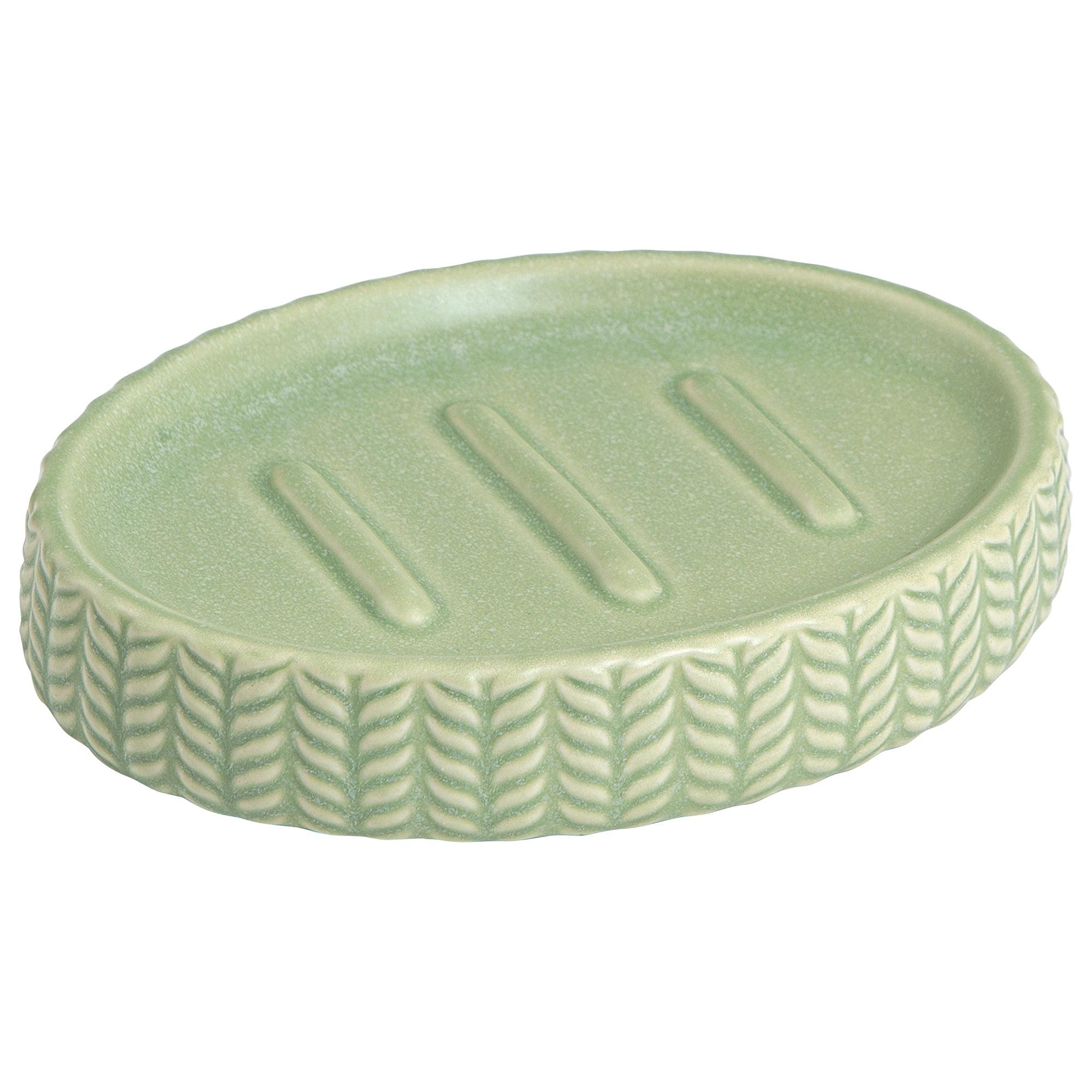 Dashi Soap Dish - Allure Home Creations: Ceramic Holder for Bar Soap, Sage Green, Hand Washable
