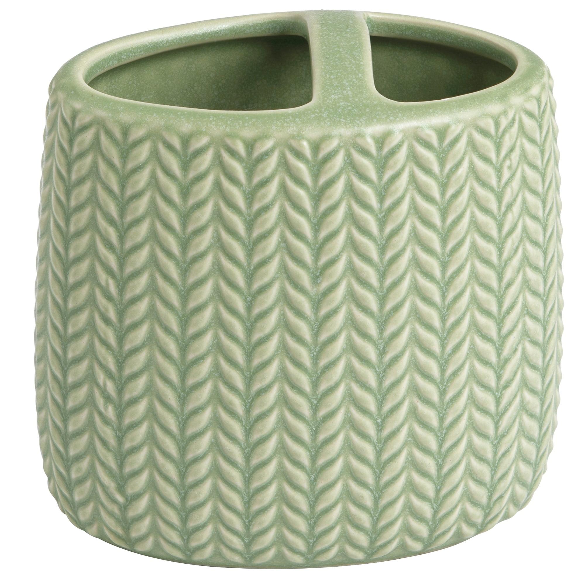 Dashi Toothbrush Holder - Allure Home Creations: Ceramic Bathroom Accessory, Sage Green, 4.1" Height