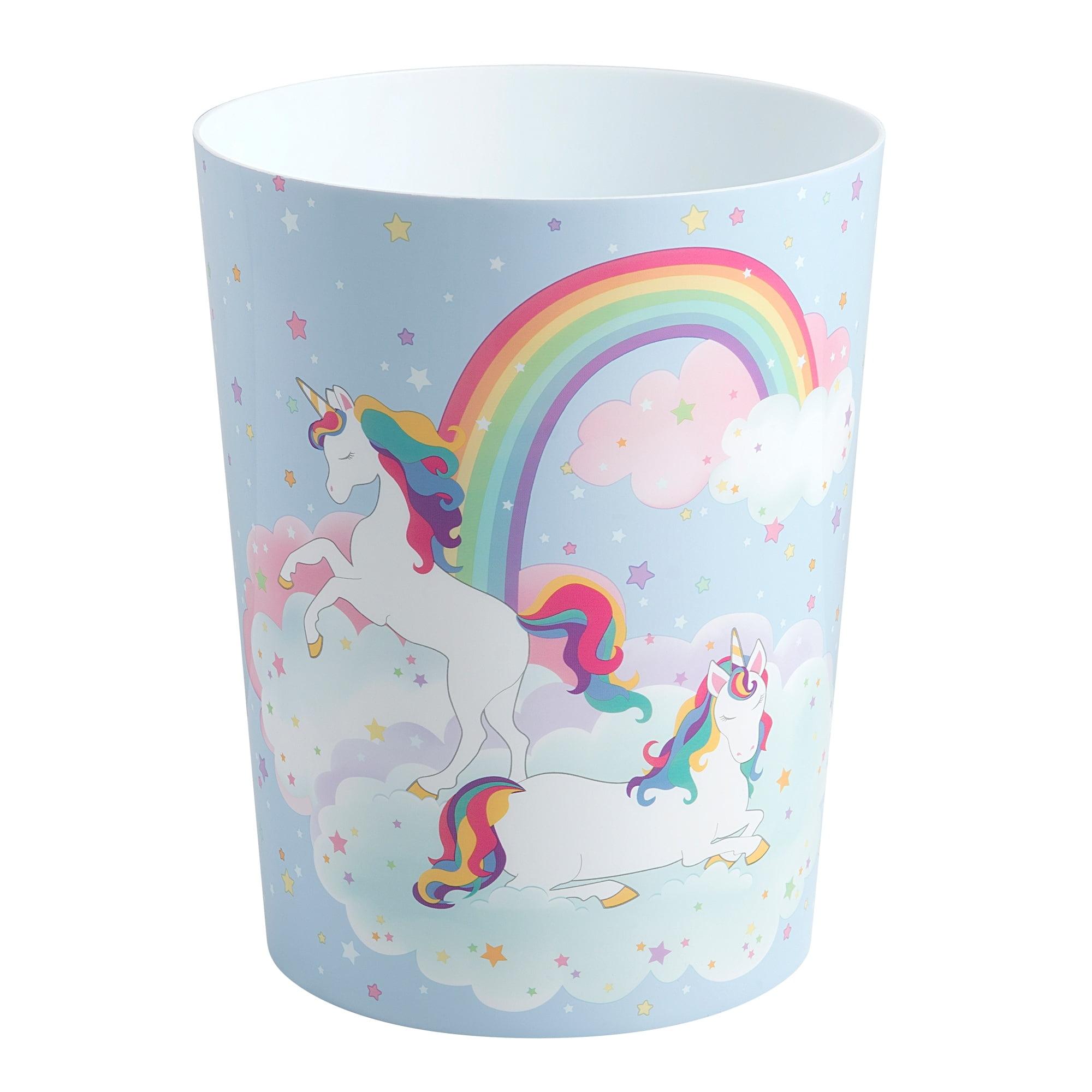 Zoomie Kids Unicorn And Rainbow Plastic Open Waste Basket - 1.56 Gallons